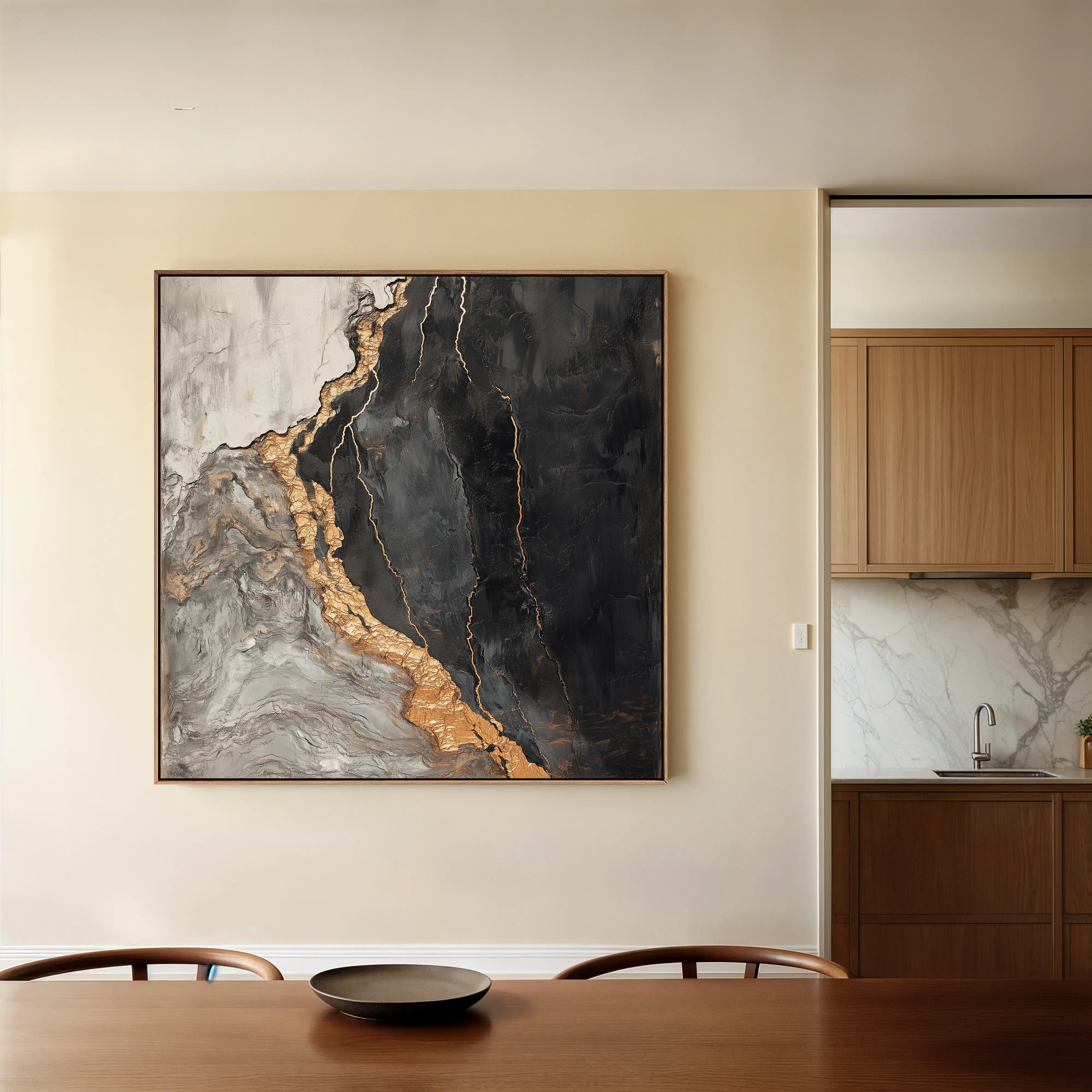 Abstract 949 Canvas Art 60 x 60 cm / Black