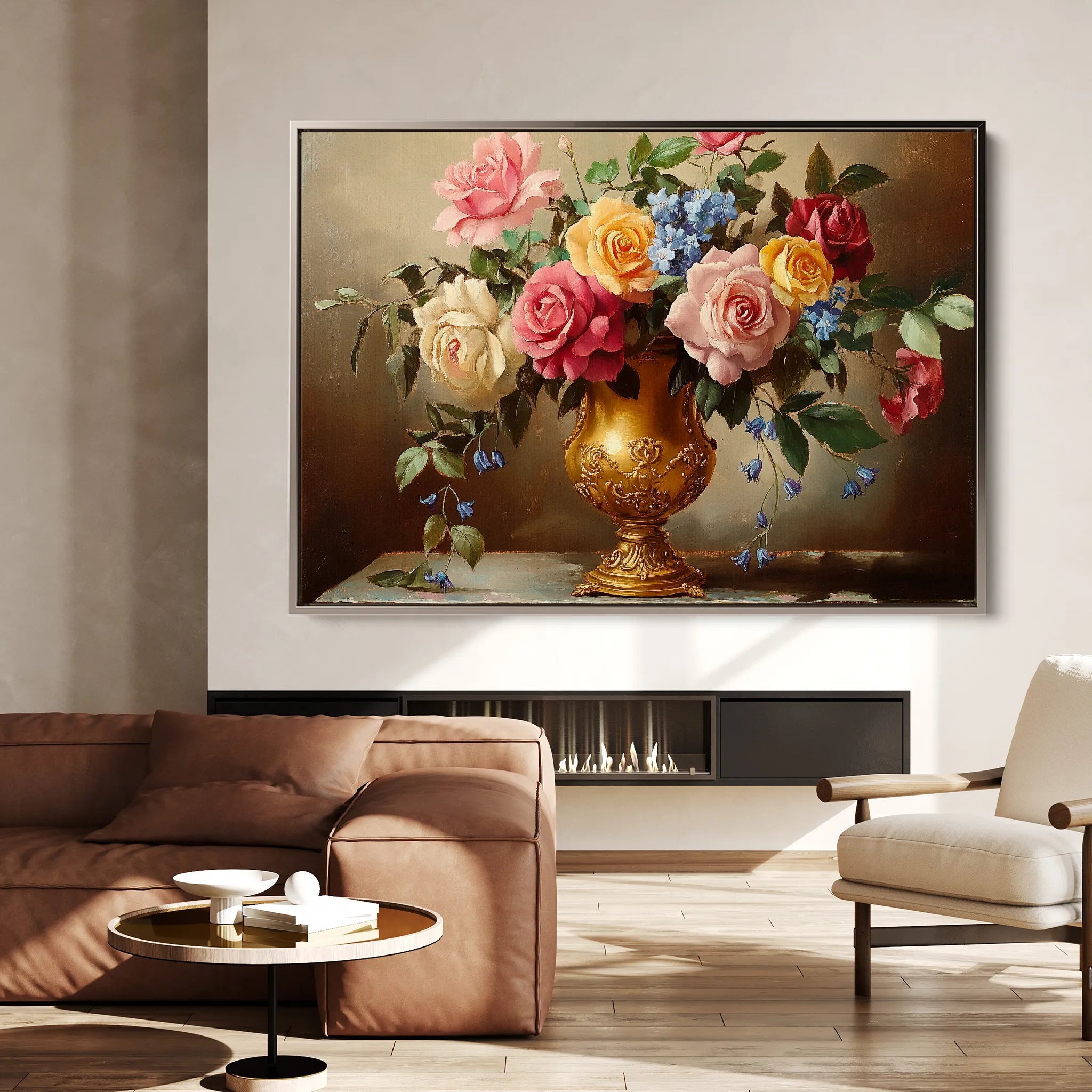 Floral 950 Canvas Art 60 x 40 cm / Black