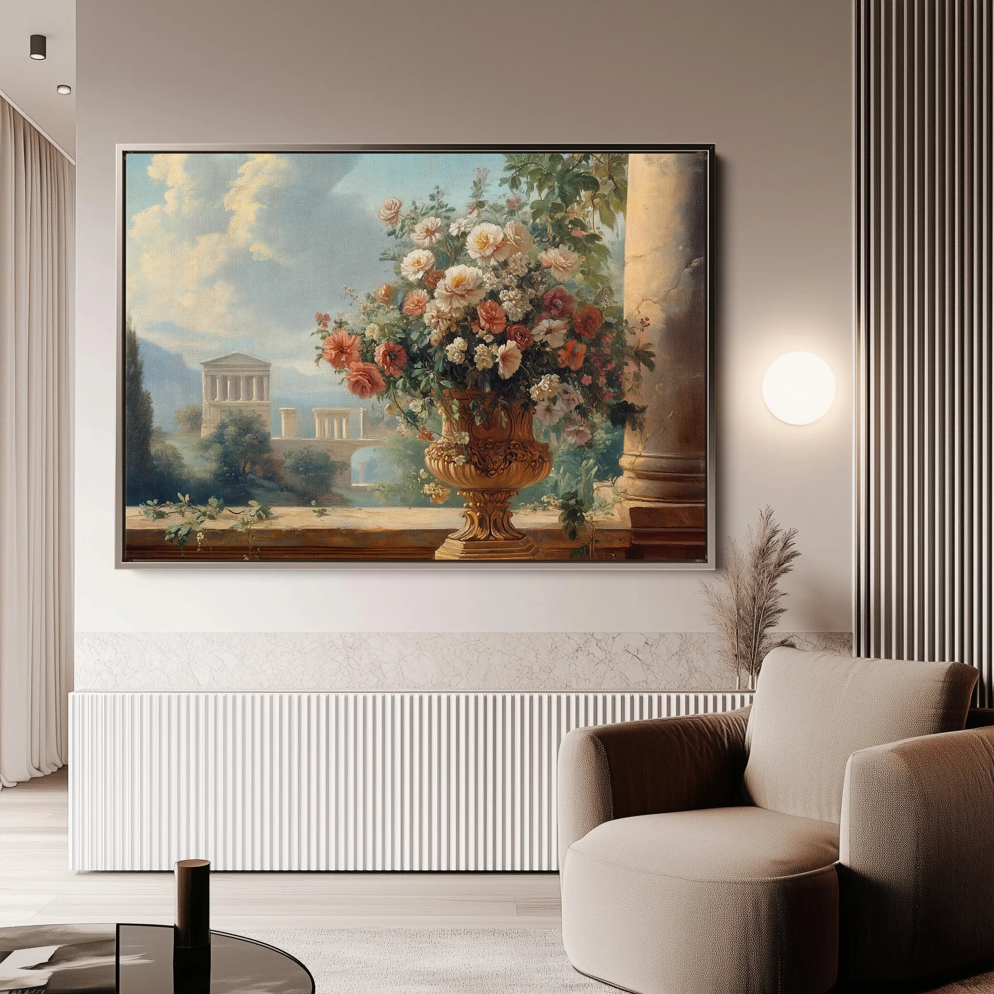Floral 951 Canvas Art 60 x 40 cm / Black