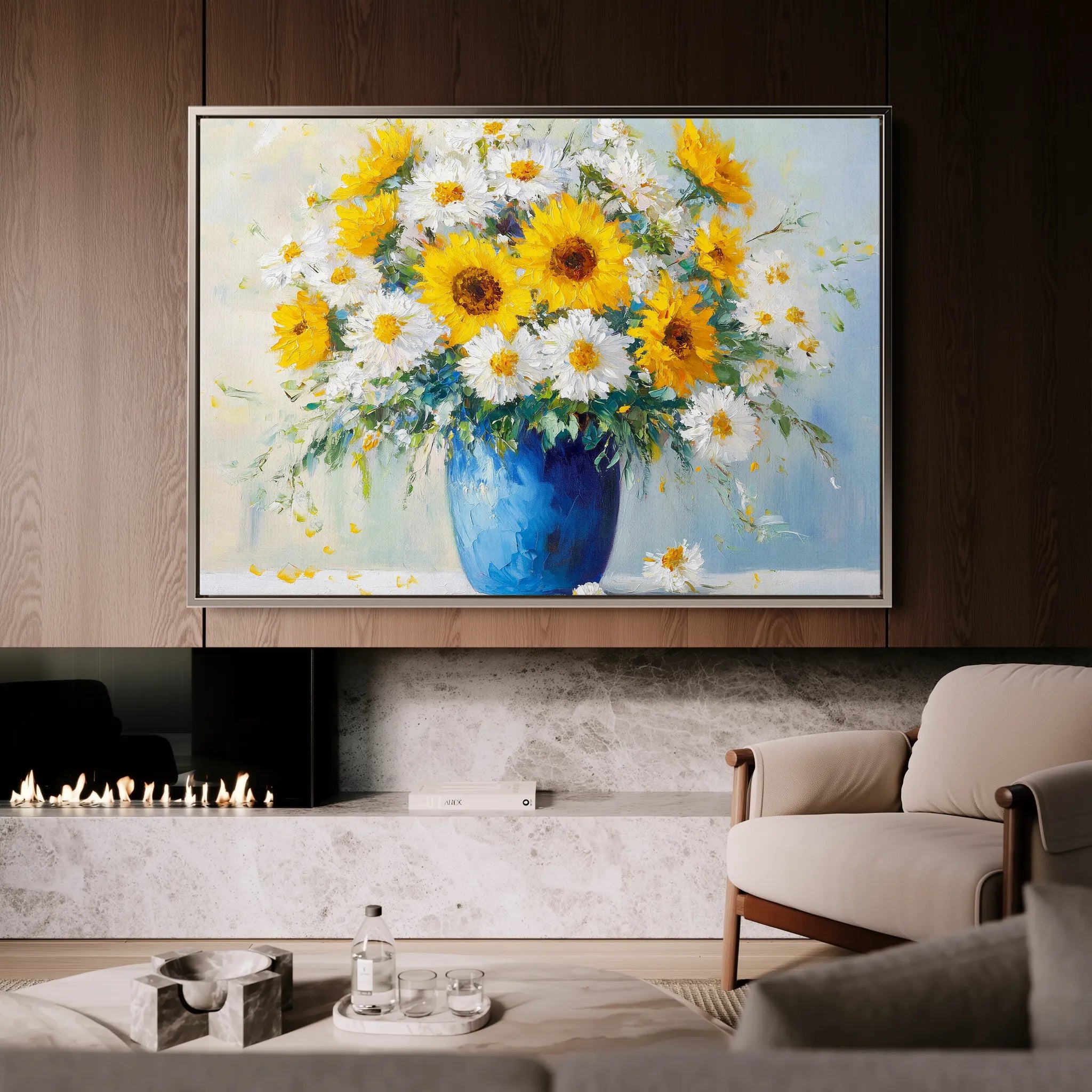 Floral 955 Canvas Art 60 x 40 cm / Black