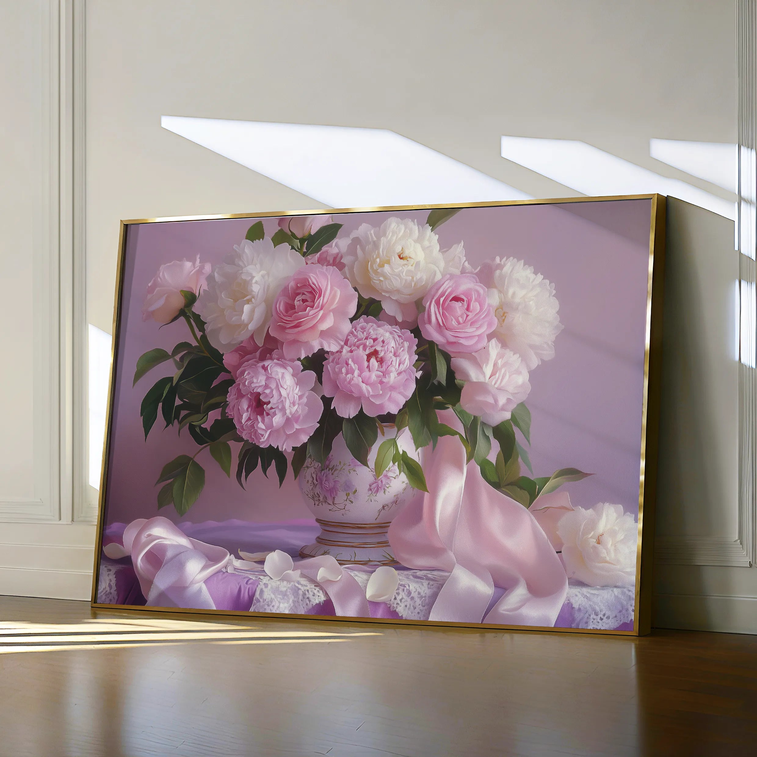 Floral 956 Canvas Art 60 x 40 cm / Black