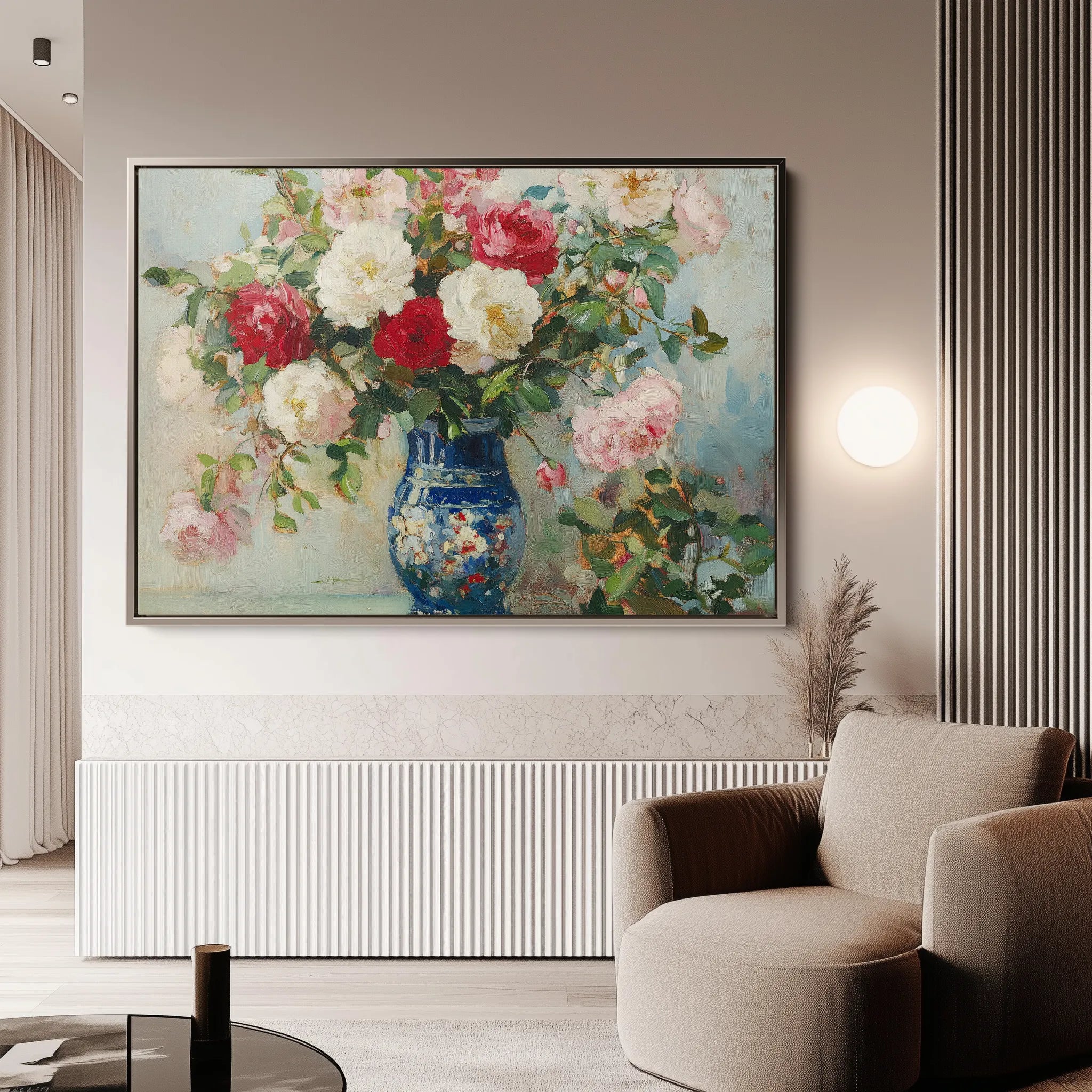 Floral 957 Canvas Art 60 x 40 cm / Black