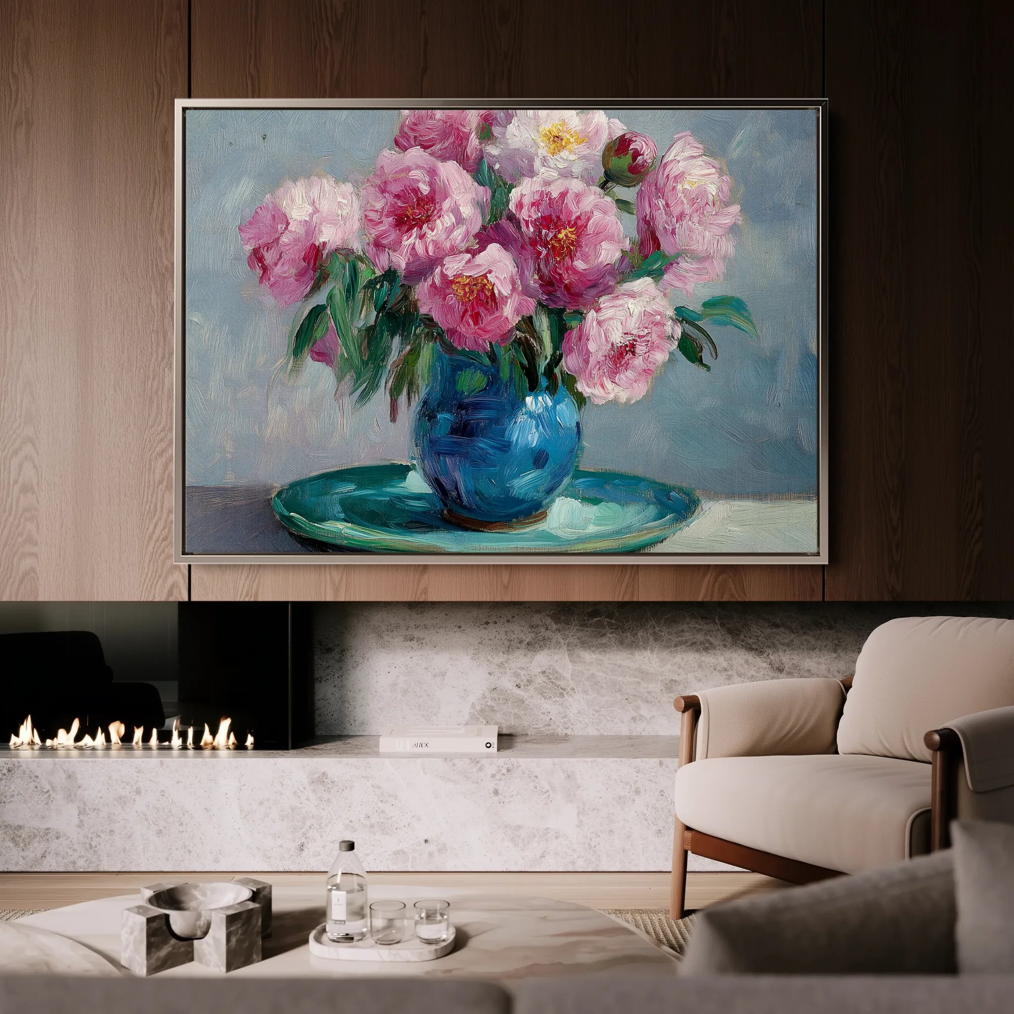 Floral 958 Canvas Art 60 x 40 cm / Black