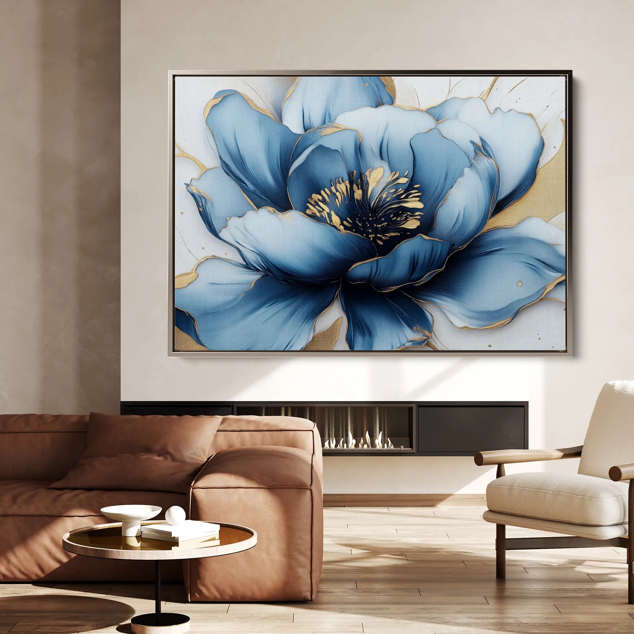 Floral 959 Canvas Art 60 x 40 cm / Black