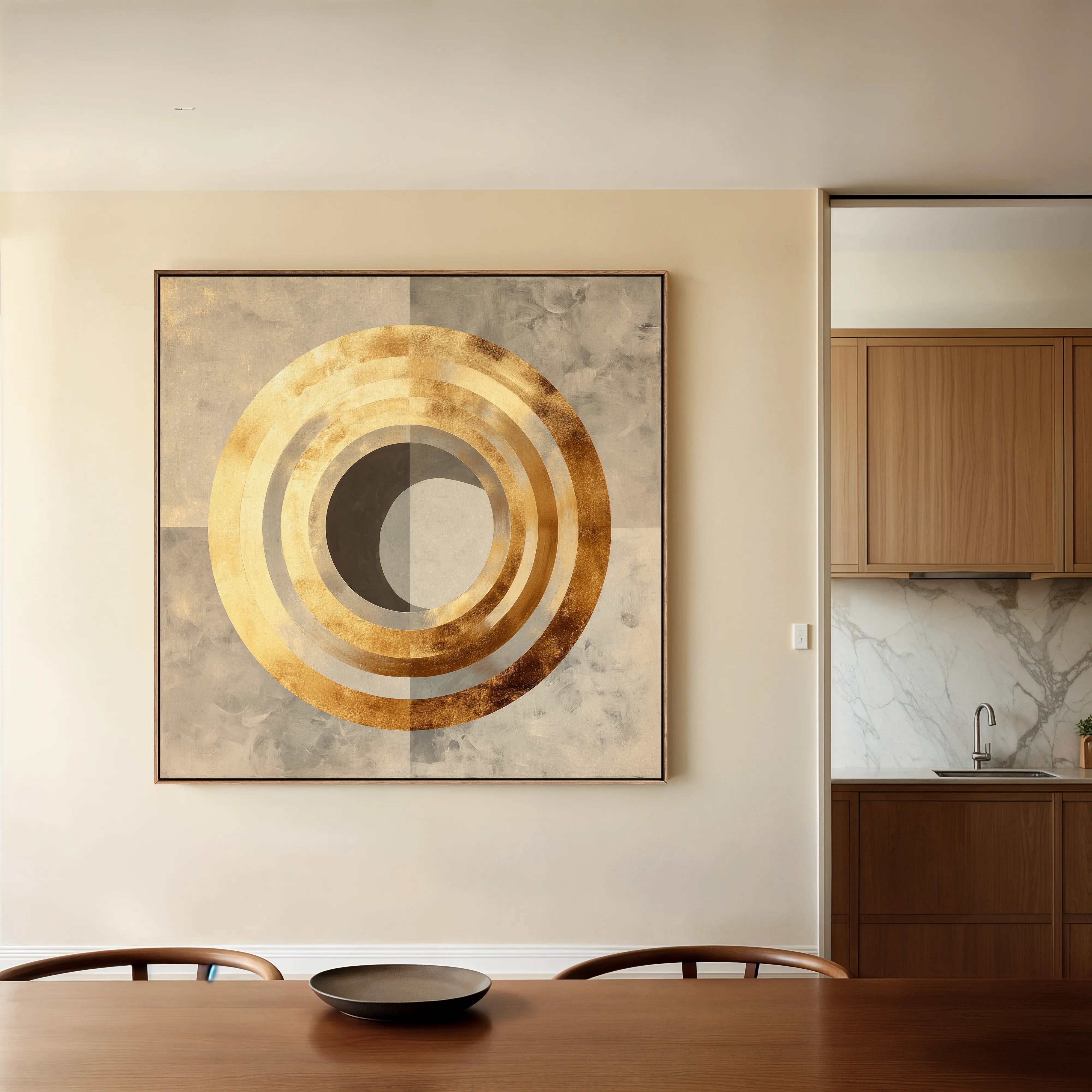 Abstract 960 Canvas Art 60 x 60 cm / Black