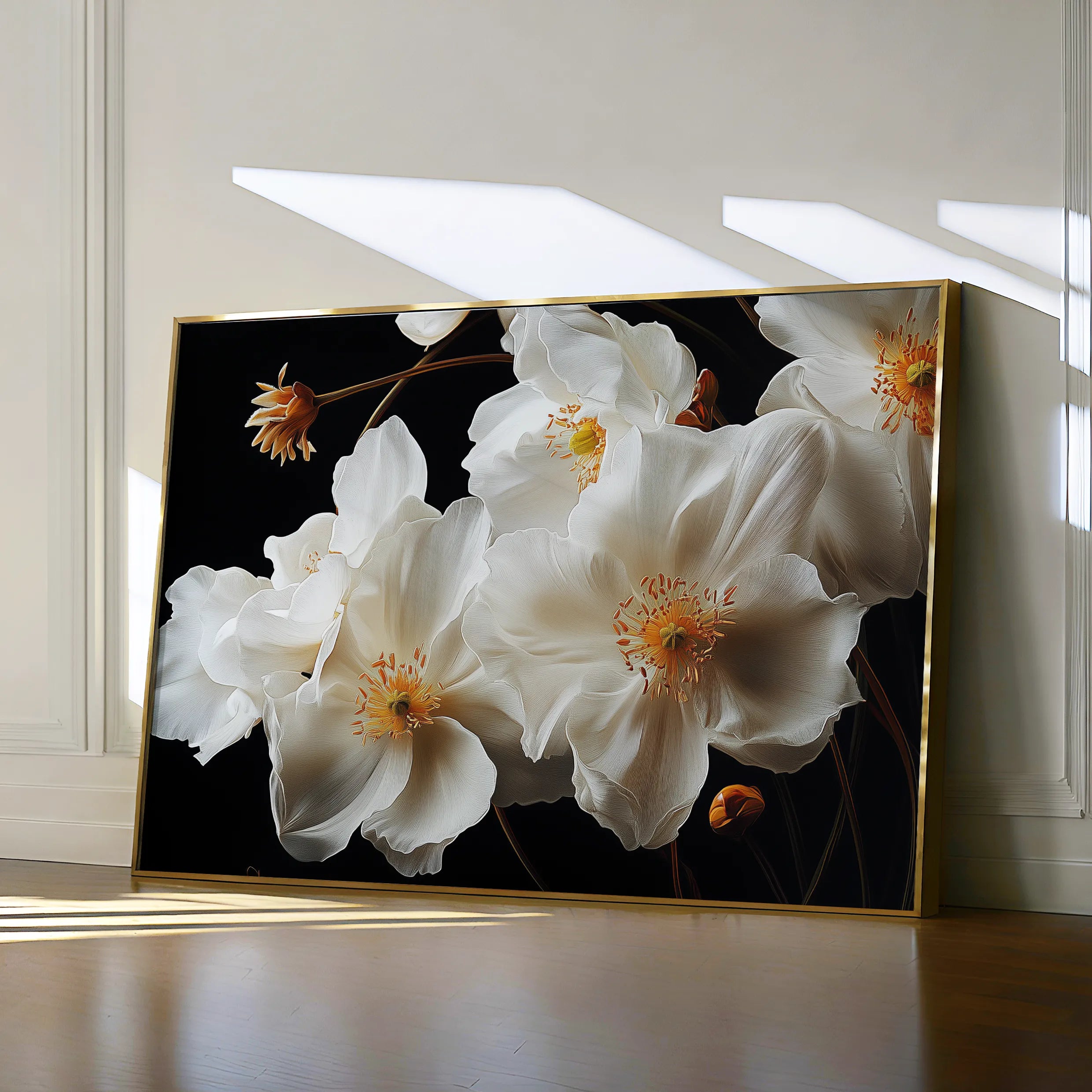 Floral 960 Canvas Art 60 x 40 cm / Black