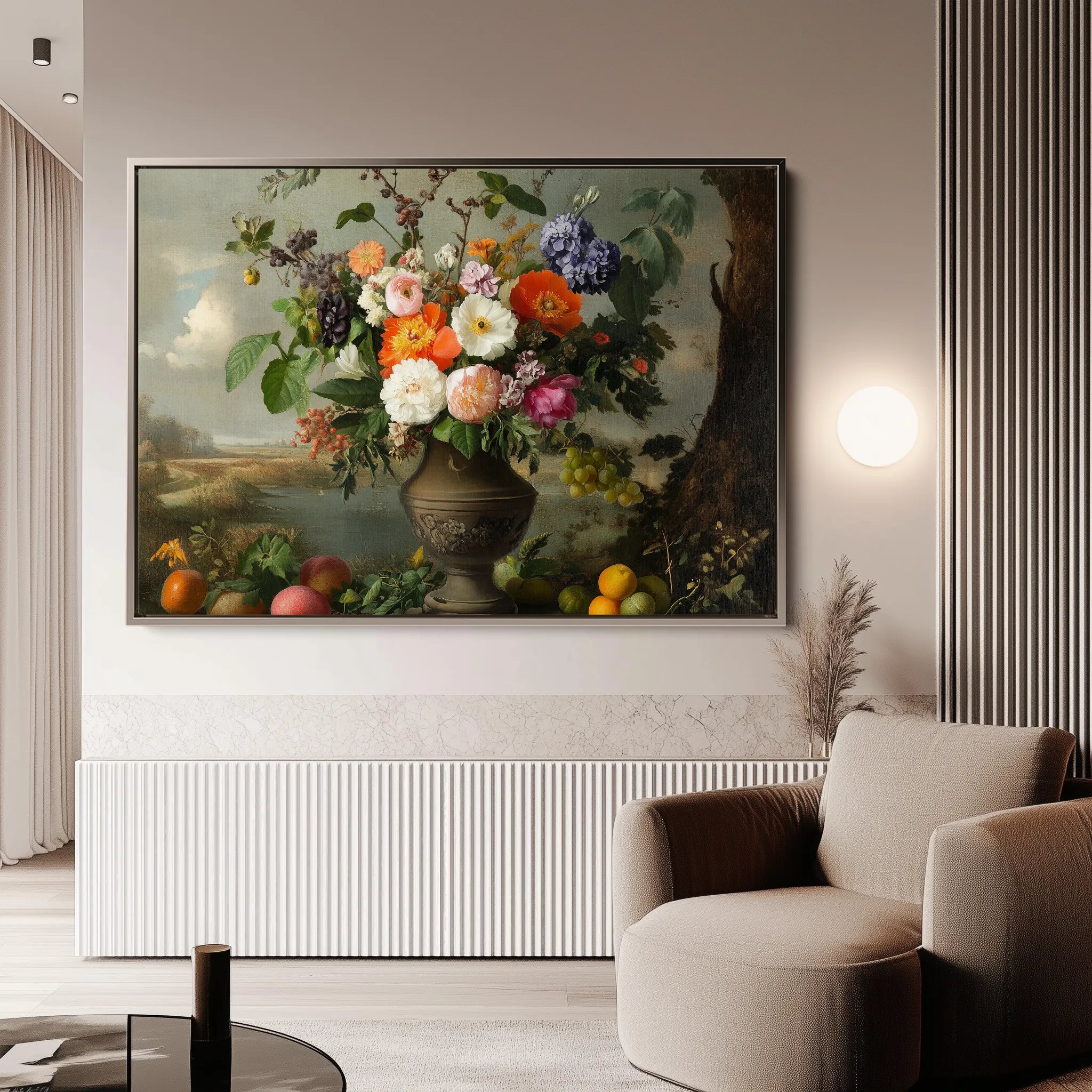 Floral 963 Canvas Art 60 x 40 cm / Black