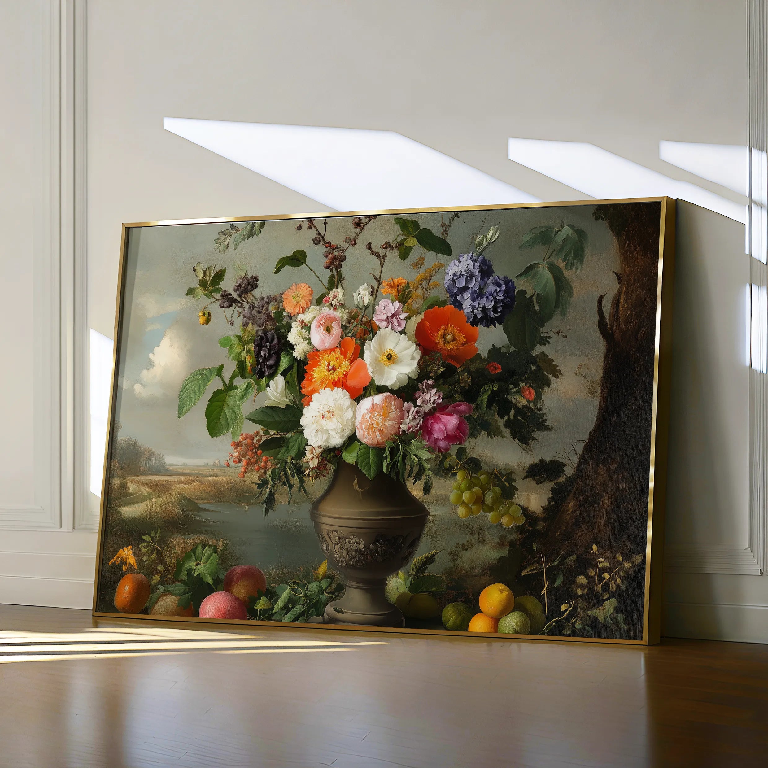 Floral 963 Canvas Art 60 x 40 cm / Black