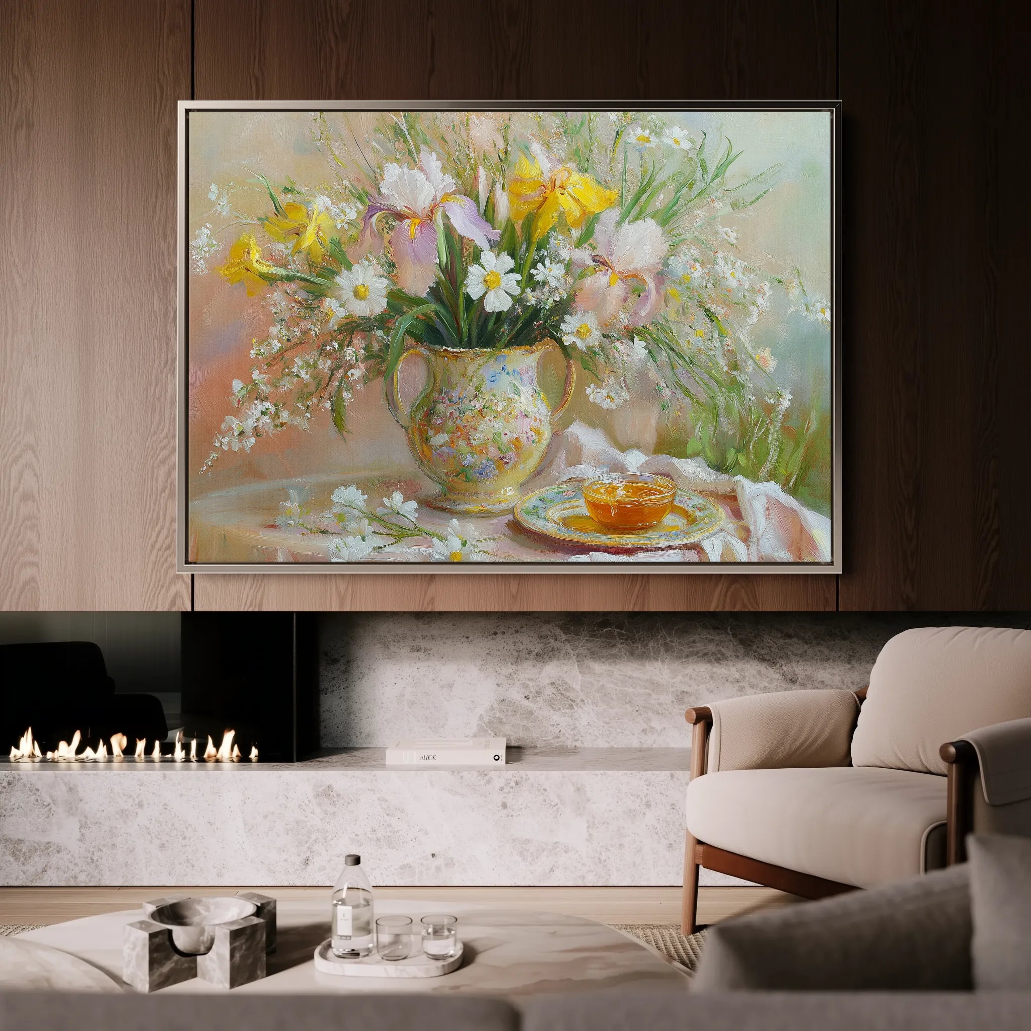 Floral 964 Canvas Art 60 x 40 cm / Black