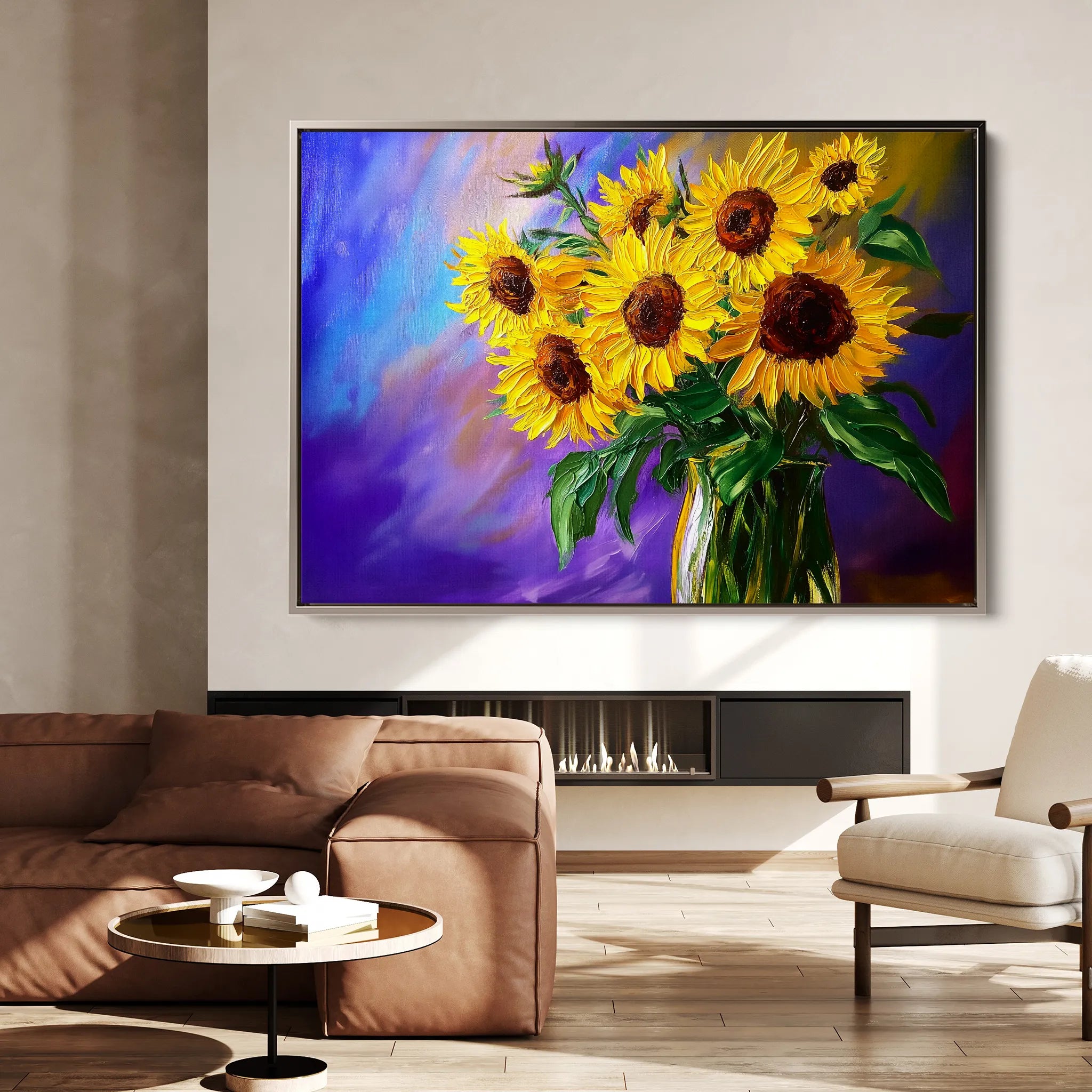 Floral 965 Canvas Art 60 x 40 cm / Black