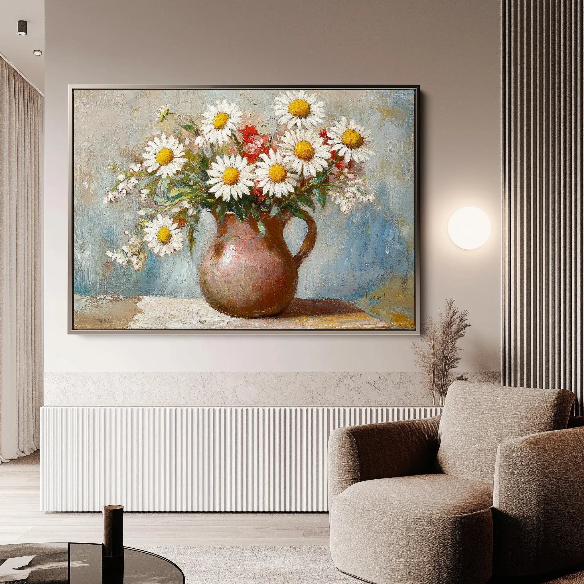 Floral 966 Canvas Art 60 x 40 cm / Black