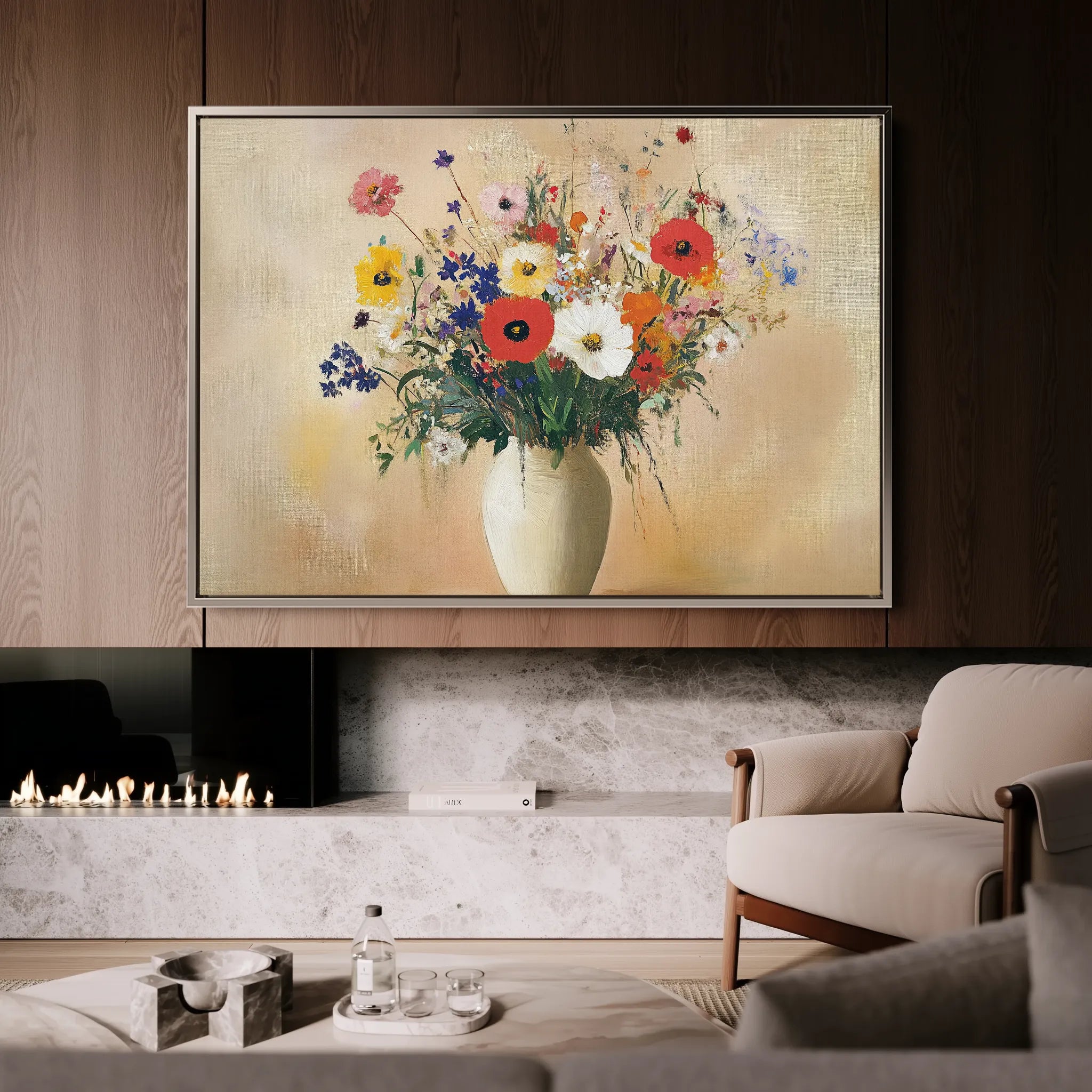 Floral 967 Canvas Art 60 x 40 cm / Black