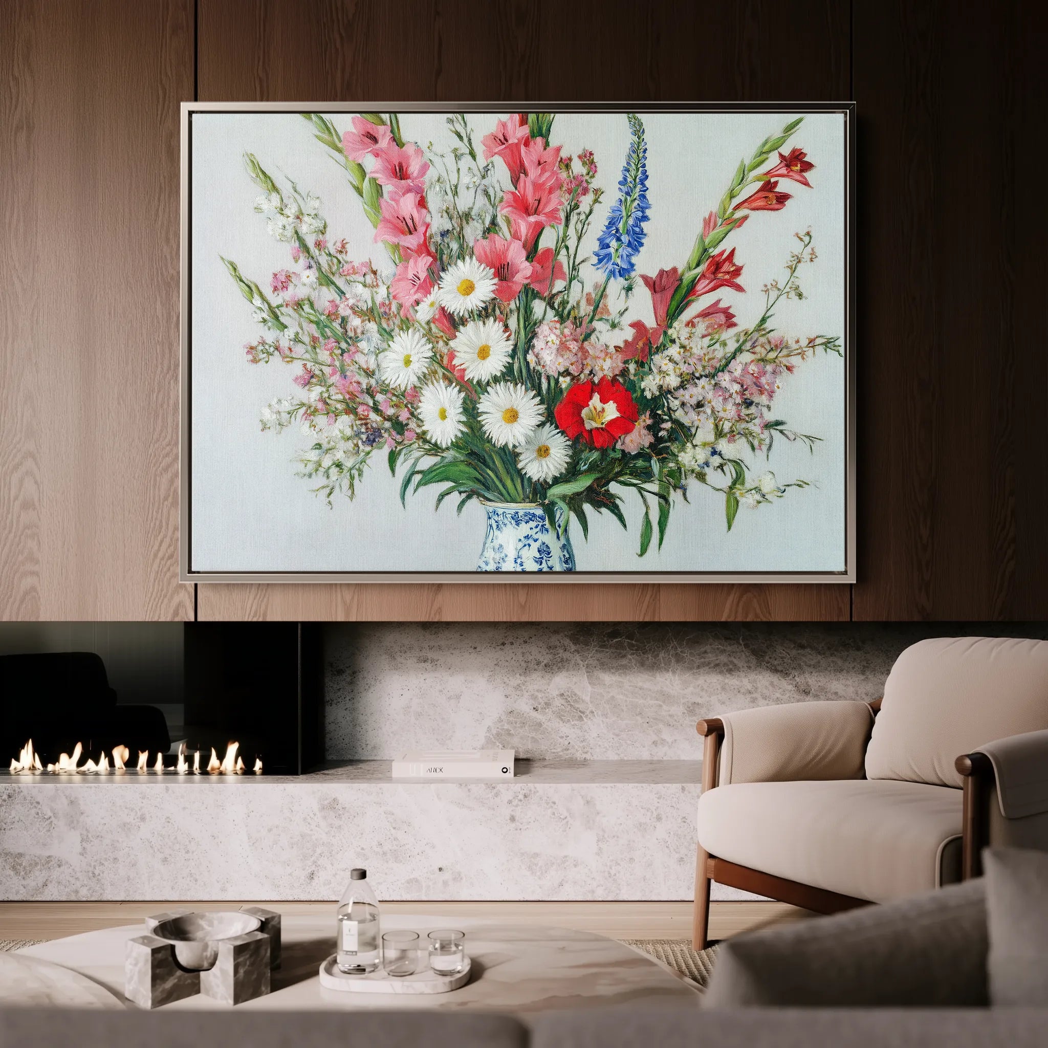 Floral 970 Canvas Art 60 x 40 cm / Black
