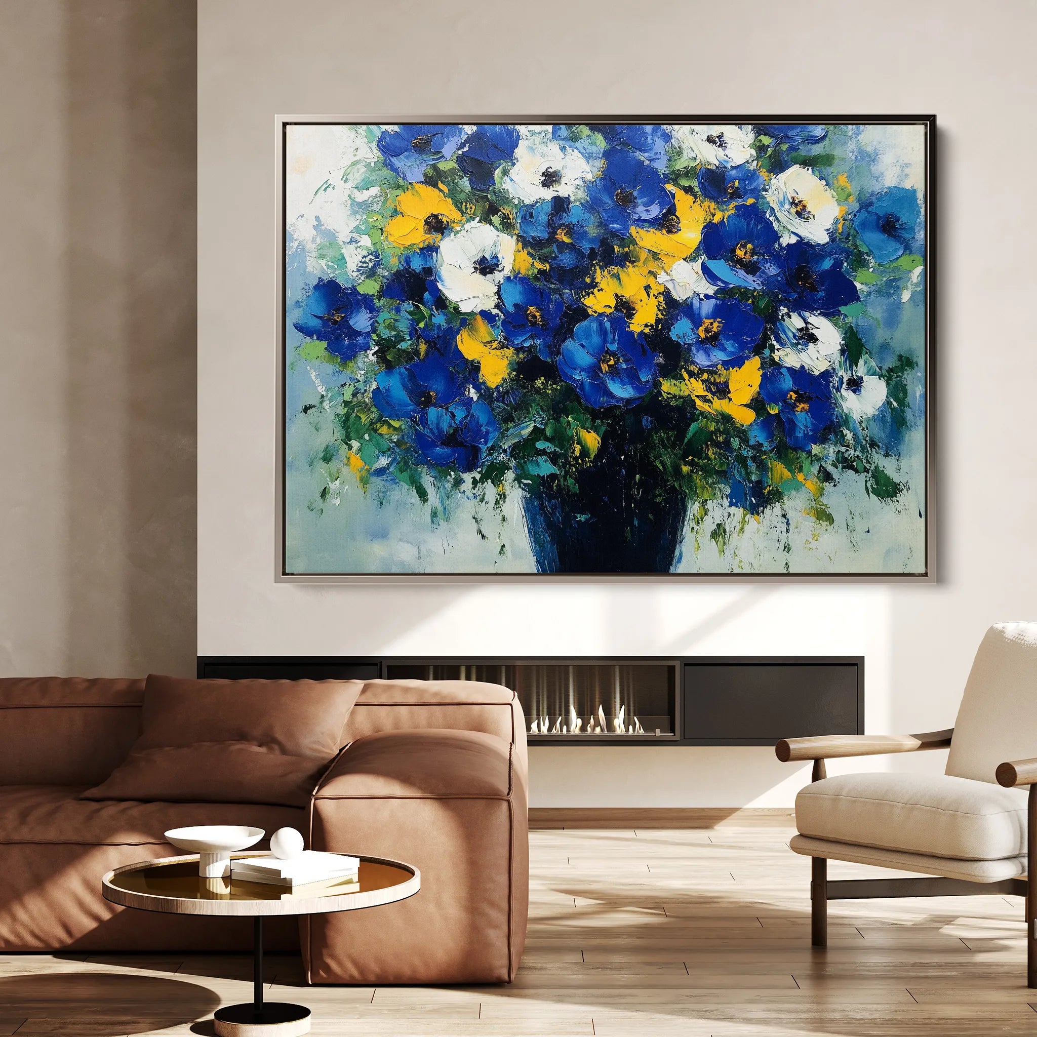 Floral 971 Canvas Art 60 x 40 cm / Black