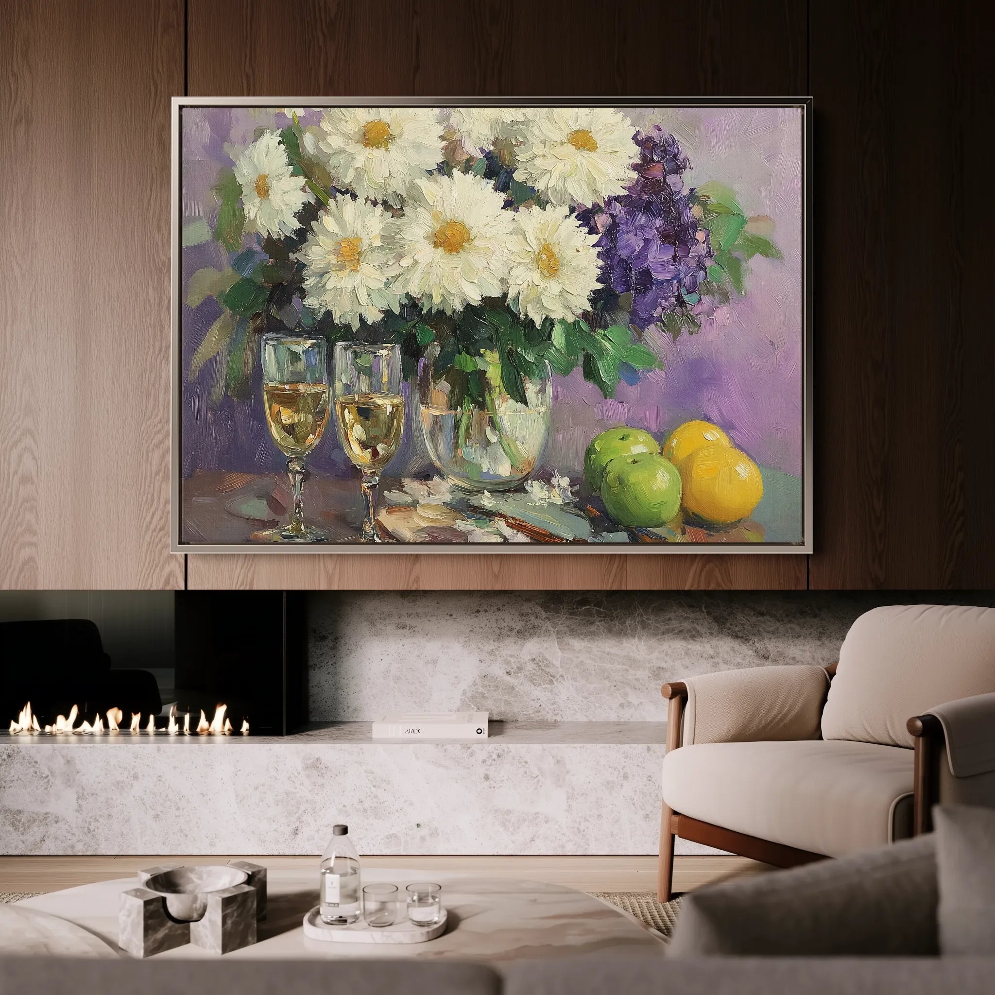 Floral 973 Canvas Art 60 x 40 cm / Black