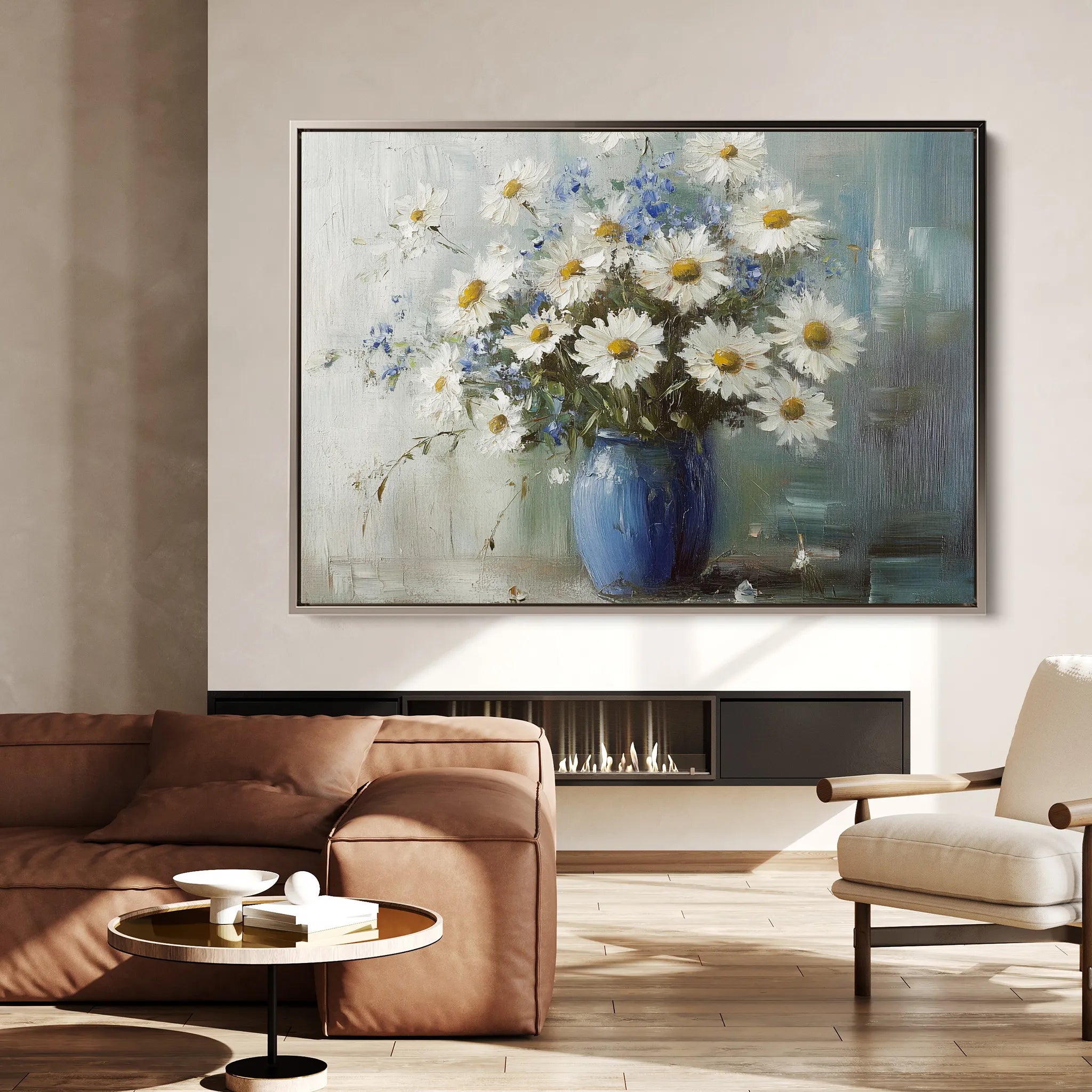 Floral 974 Canvas Art 60 x 40 cm / Black