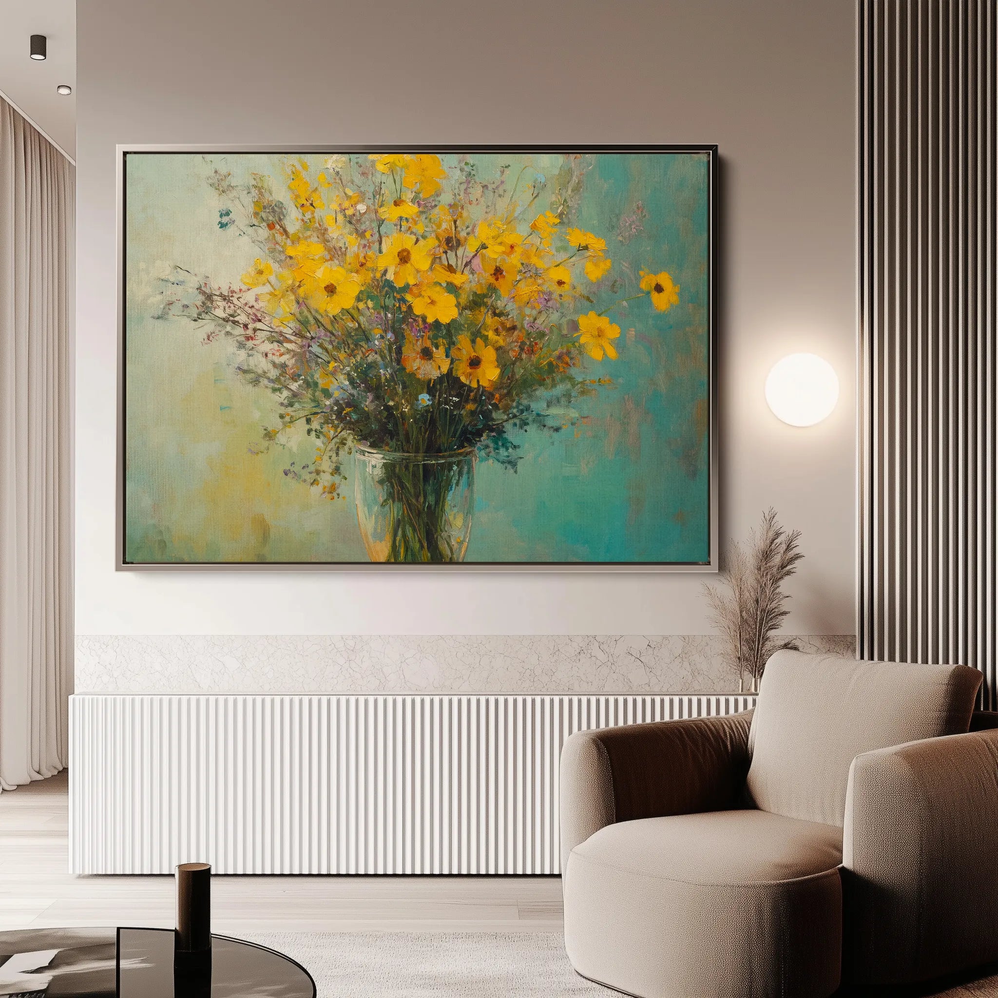 Floral 975 Canvas Art 60 x 40 cm / Black