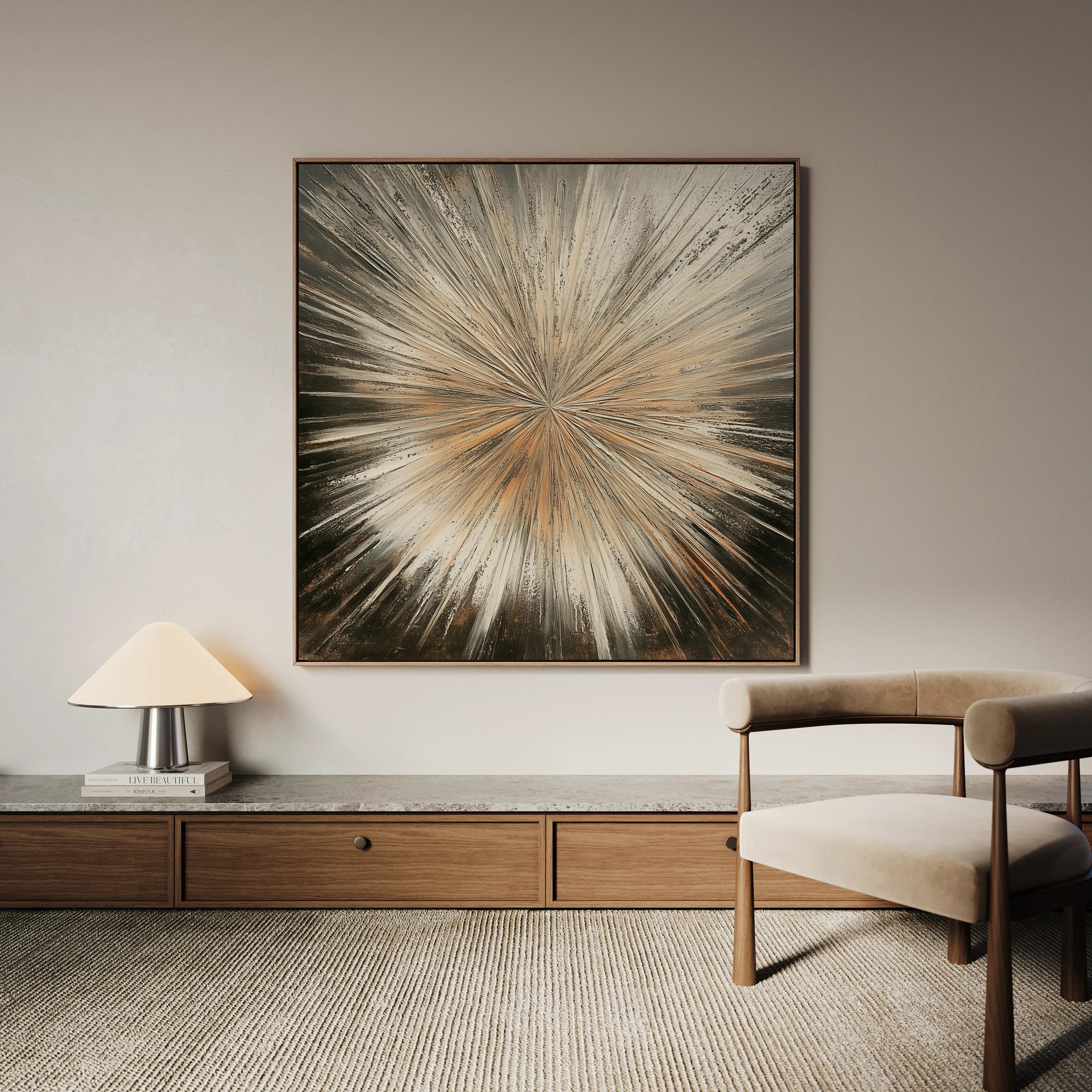 Abstract 977 Canvas Art 60 x 60 cm / Black