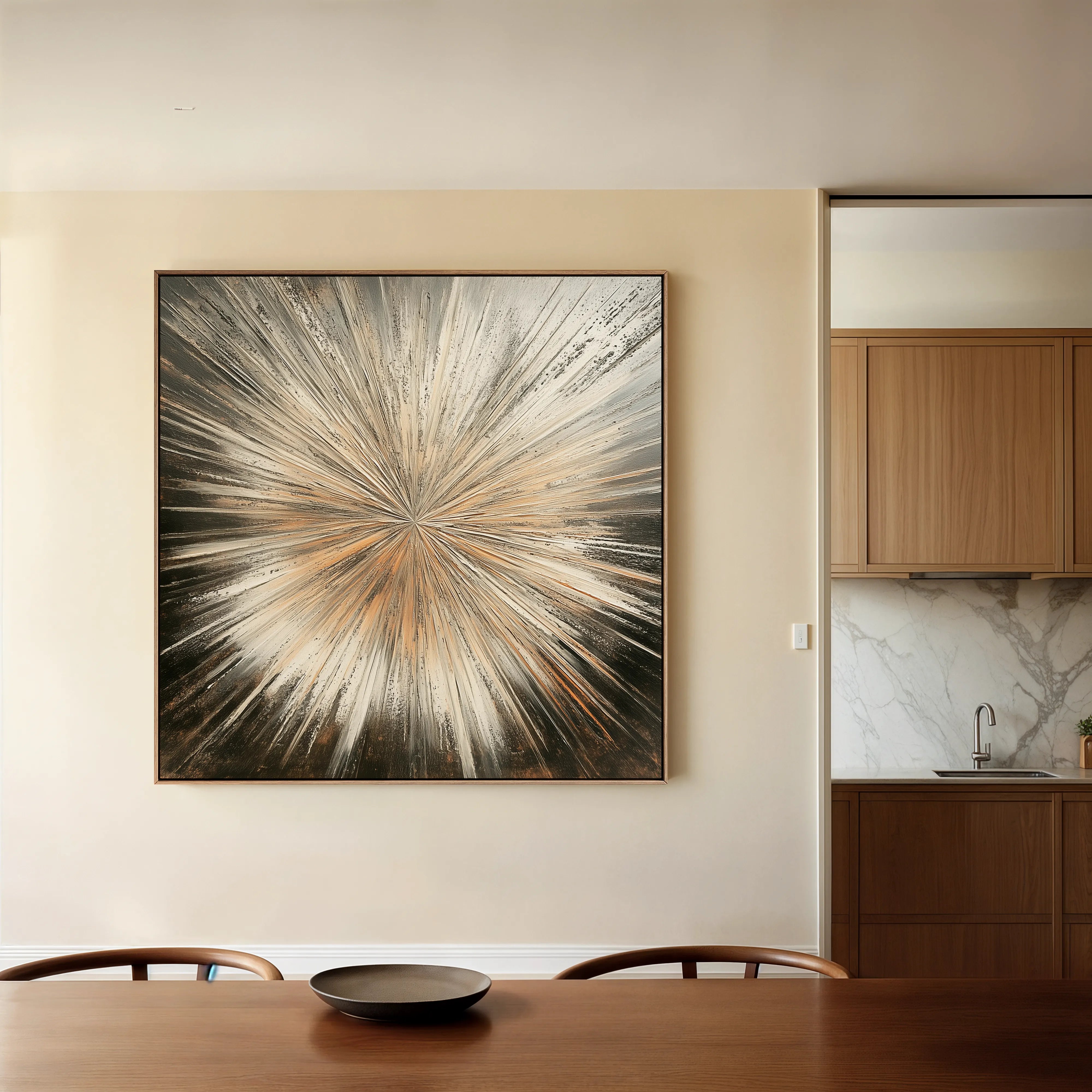 Abstract 977 Canvas Art 60 x 60 cm / Black