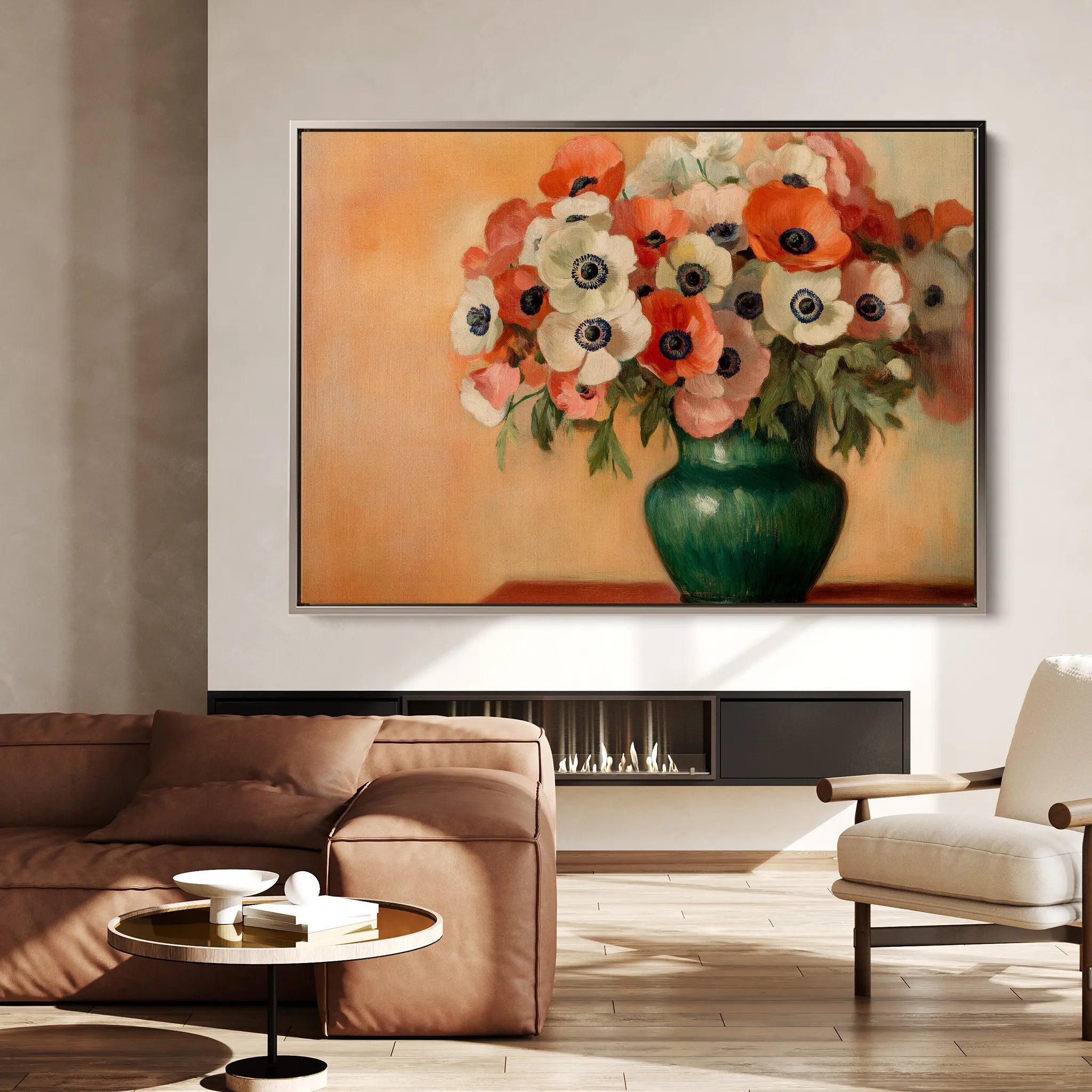 Floral 977 Canvas Art 60 x 40 cm / Black