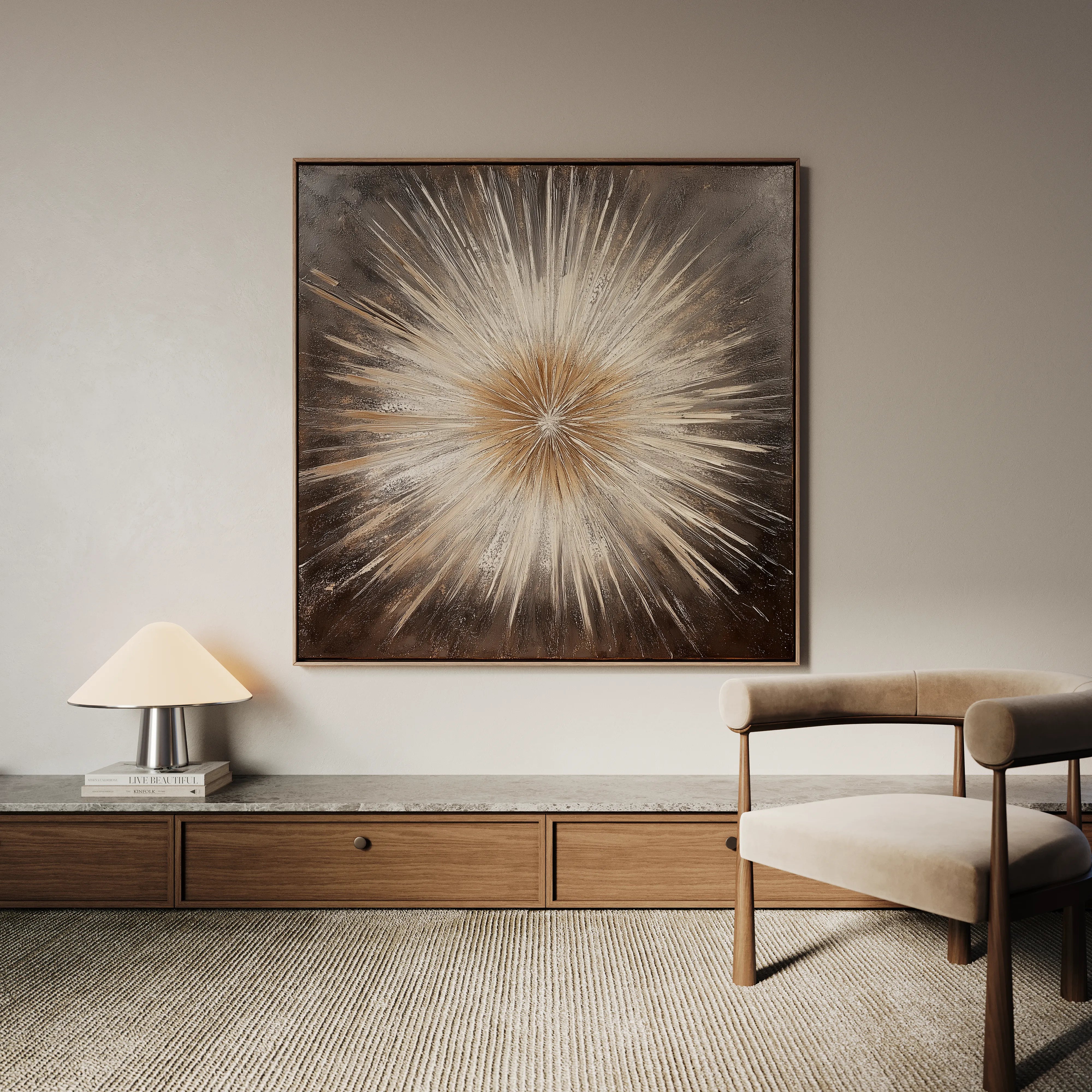 Abstract 979 Canvas Art 60 x 60 cm / Black