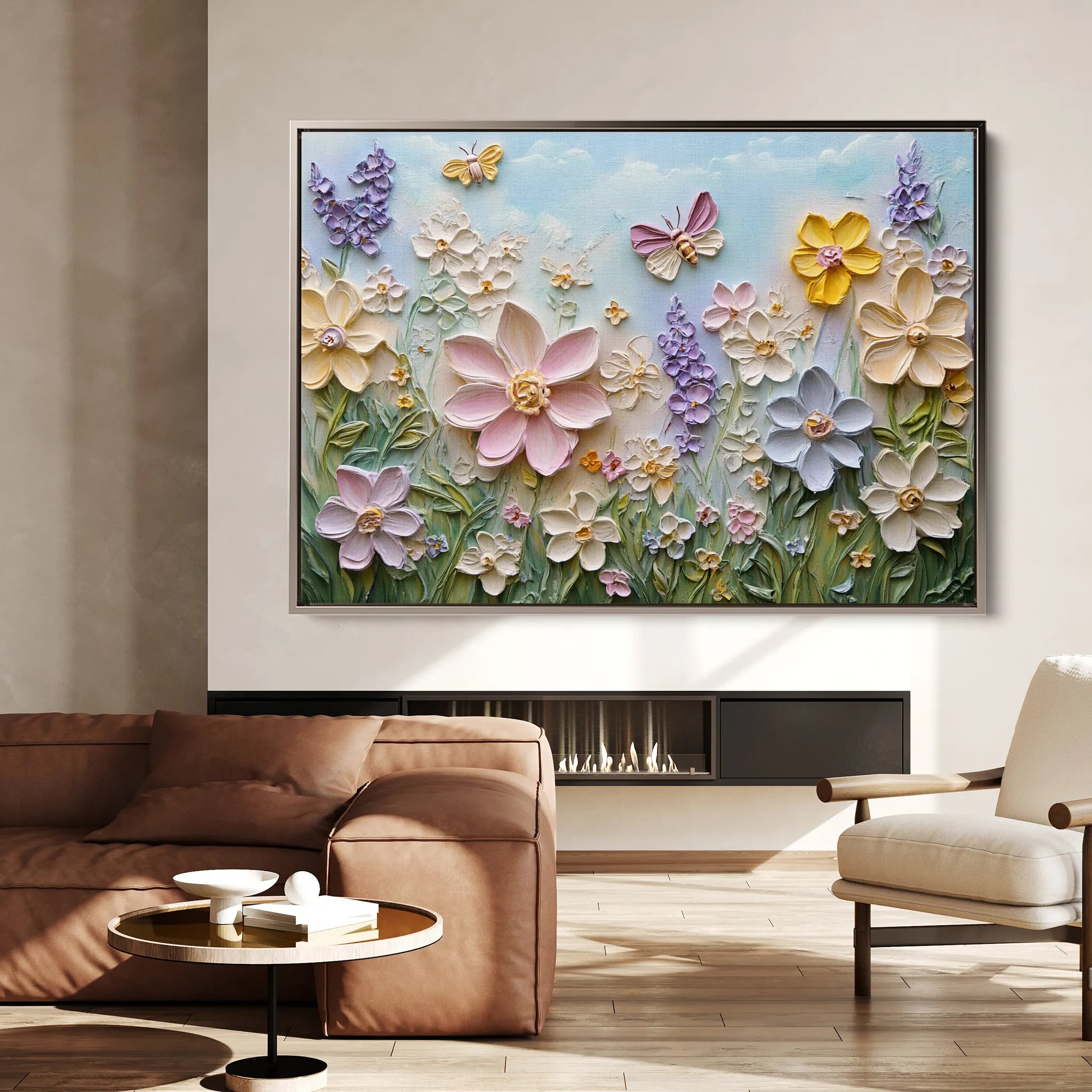 Floral 980 Canvas Art 60 x 40 cm / Black