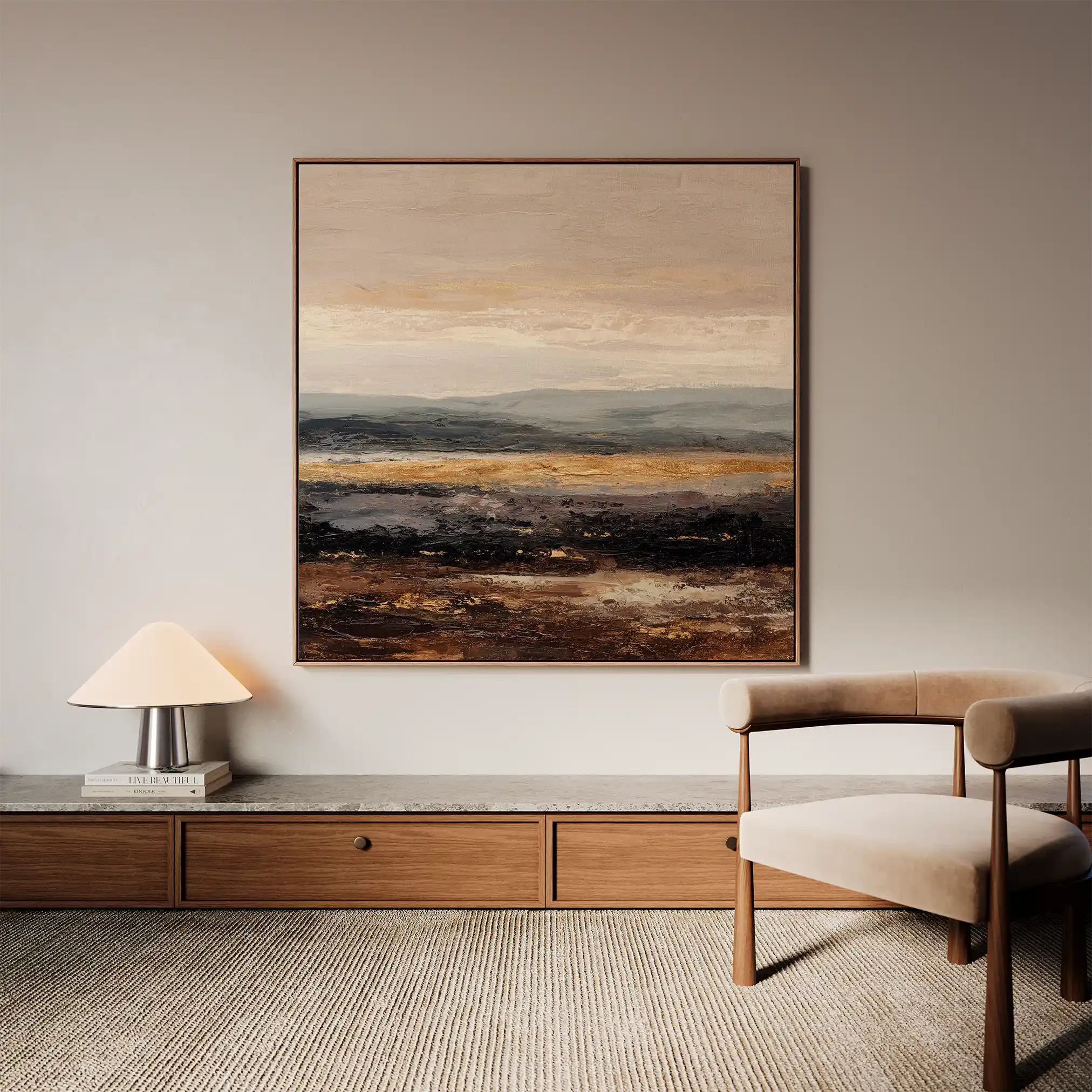 Abstract 981 Canvas Art 60 x 60 cm / Black