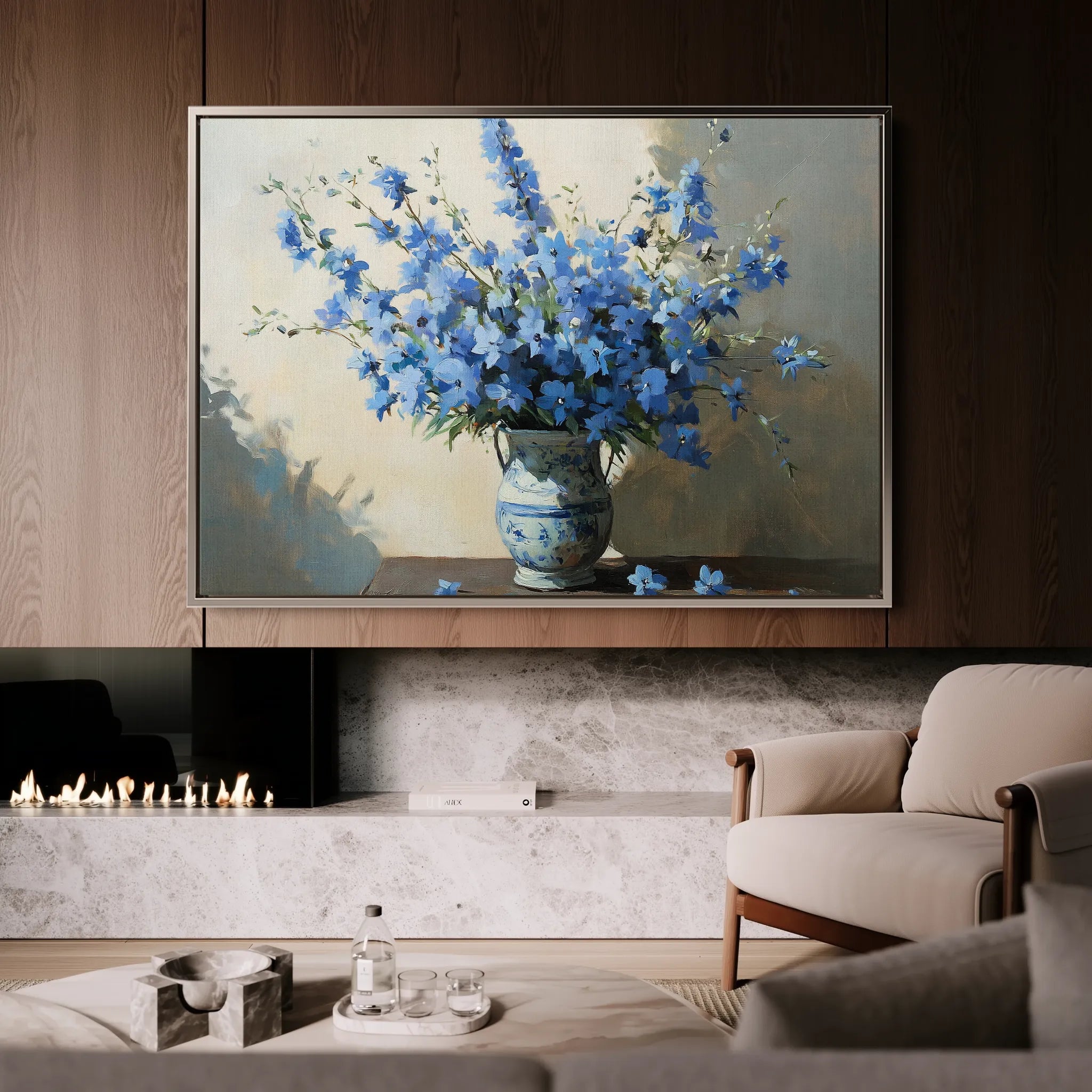 Floral 982 Canvas Art 60 x 40 cm / Black