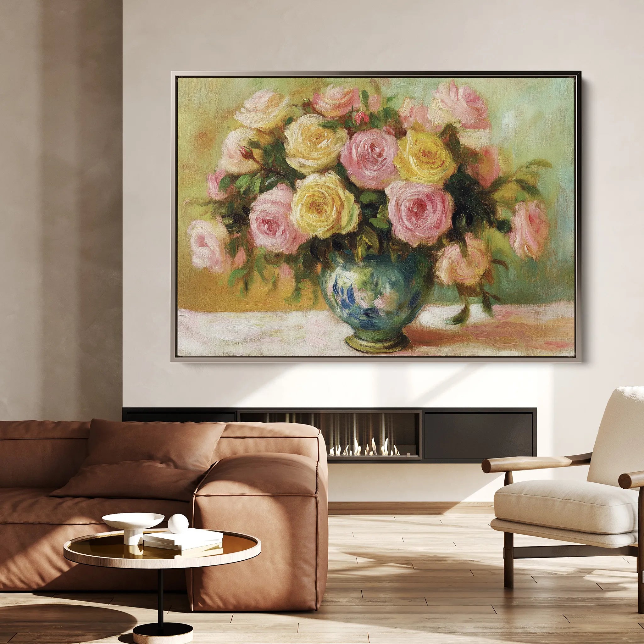 Floral 983 Canvas Art 60 x 40 cm / Black