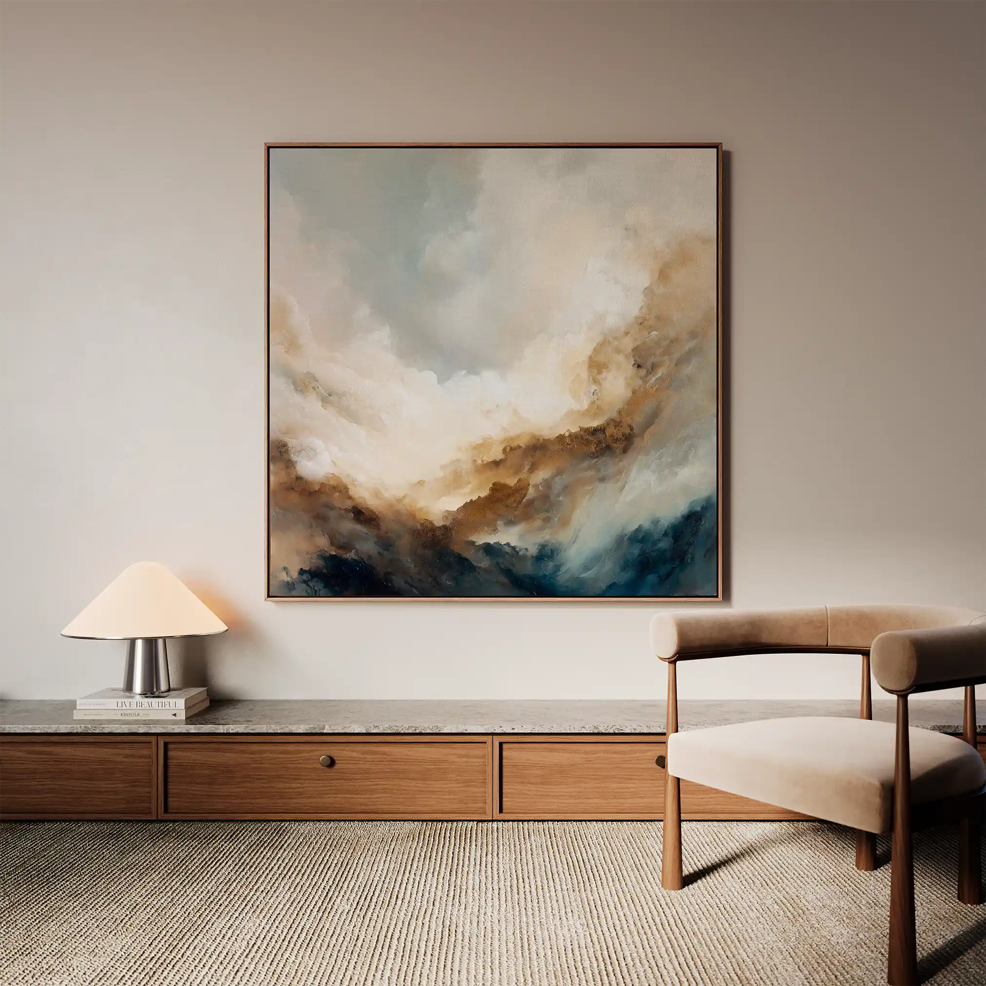 Abstract 985 Canvas Art 60 x 60 cm / Black