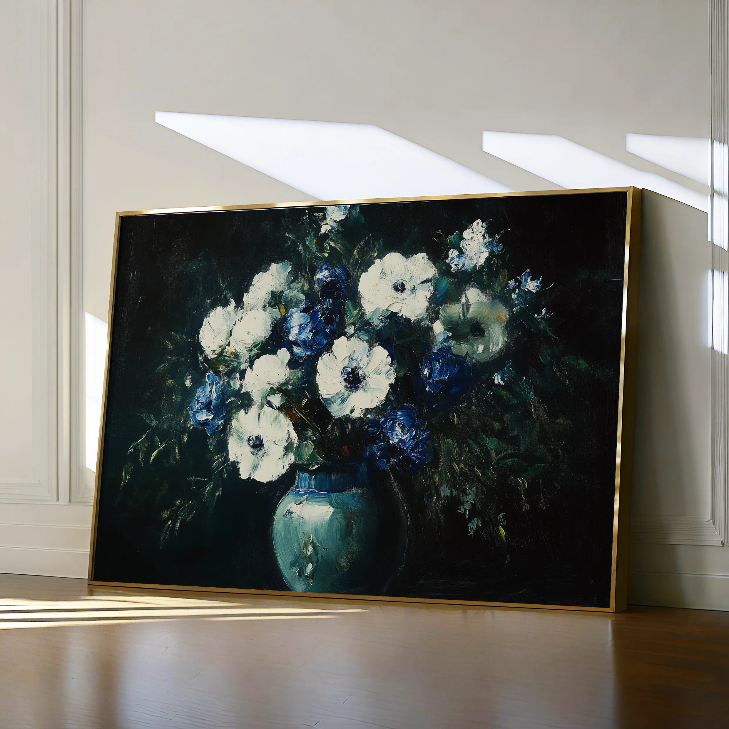 Floral 985 Canvas Art 60 x 40 cm / Black