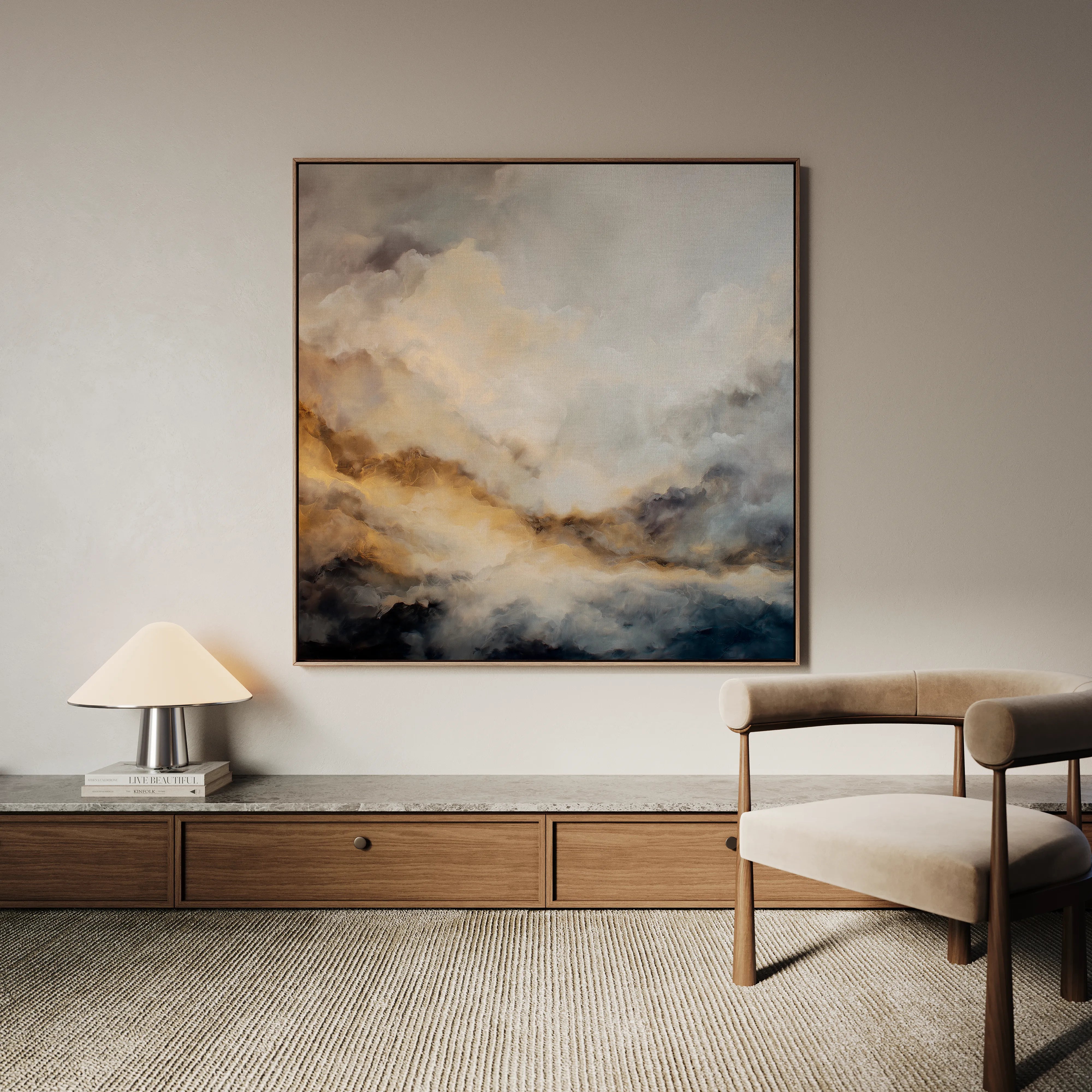 Abstract 986 Canvas Art 60 x 60 cm / Black