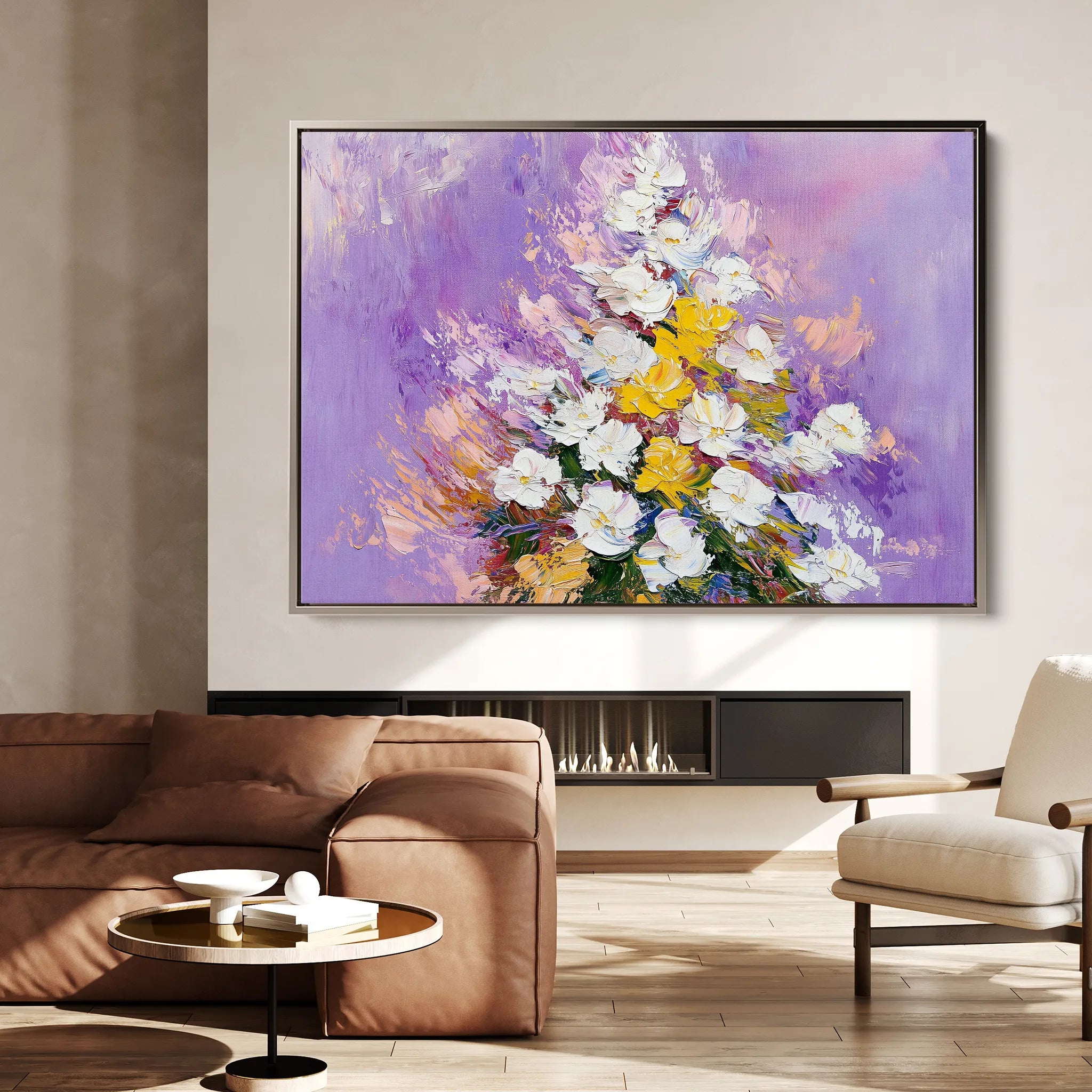 Floral 986 Canvas Art 60 x 40 cm / Black