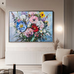 Floral 987 Canvas Art 60 x 40 cm / Black