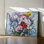 Floral 987 Canvas Art 60 x 40 cm / Black