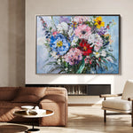 Floral 987 Canvas Art 60 x 40 cm / Black