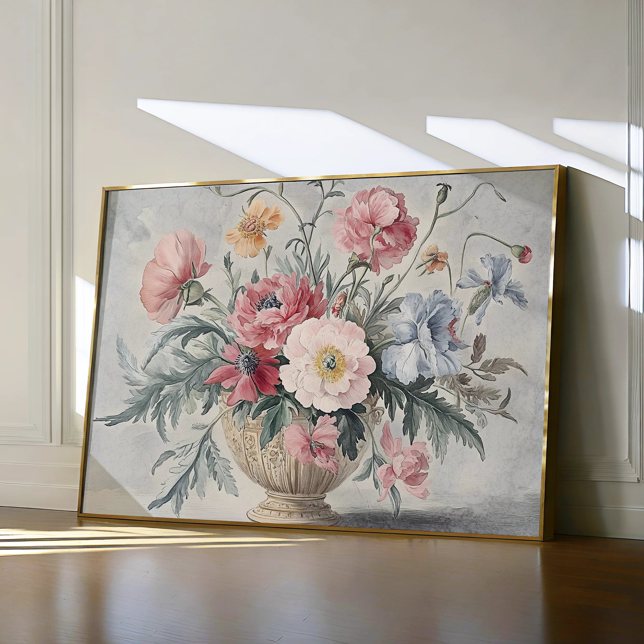 Floral 988 Canvas Art 60 x 40 cm / Black