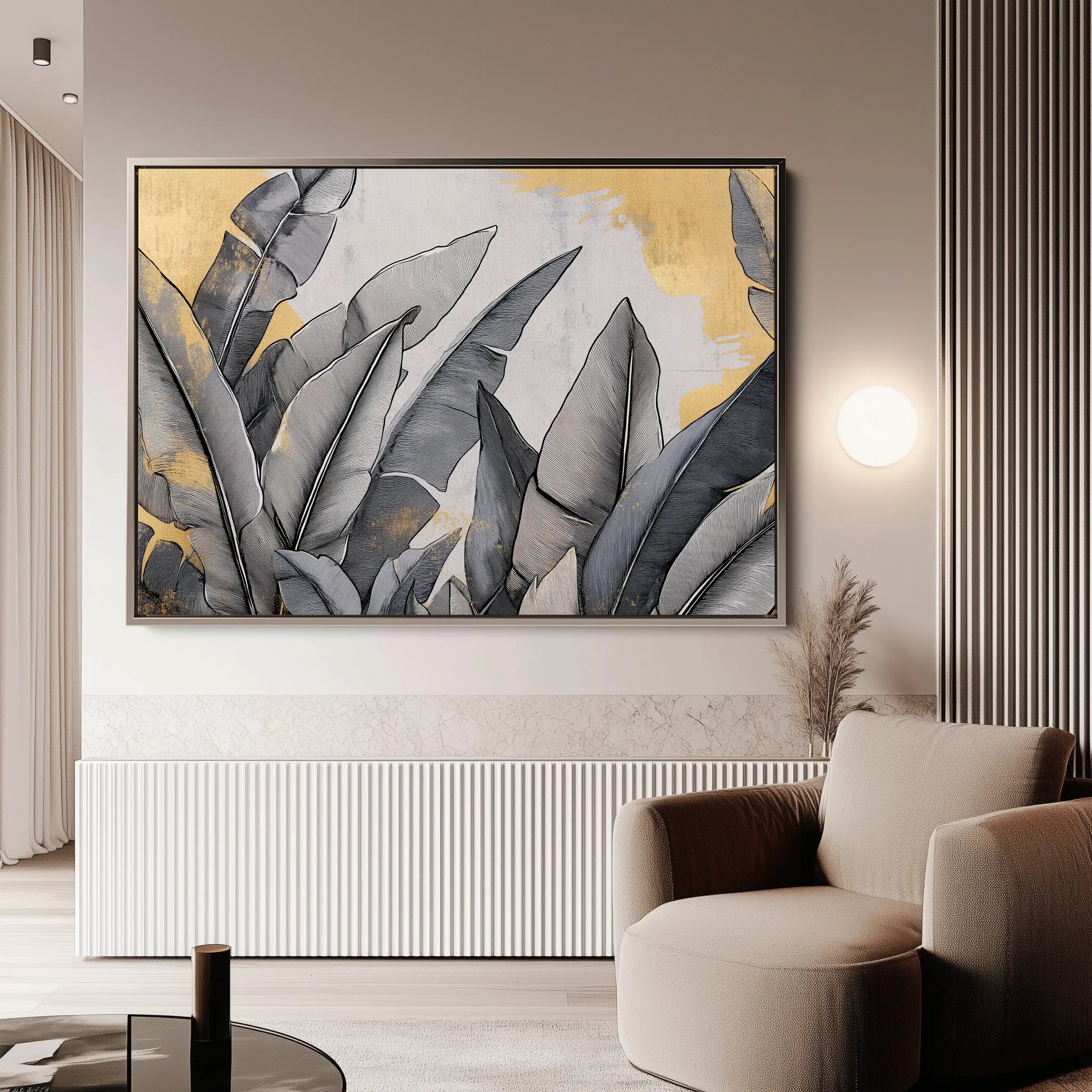 Floral 990 Canvas Art 60 x 40 cm / Black