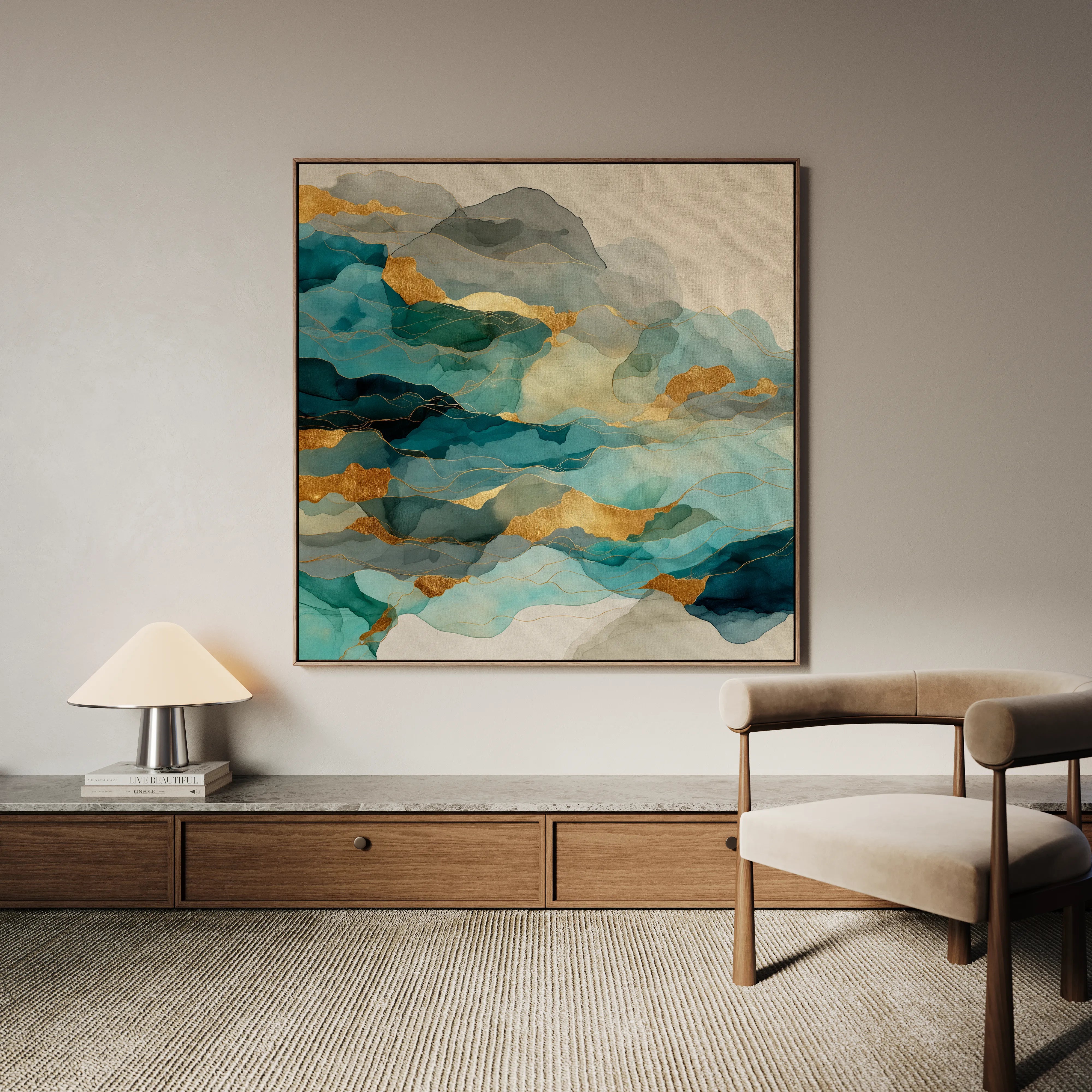 Abstract 991 Canvas Art 60 x 60 cm / Black