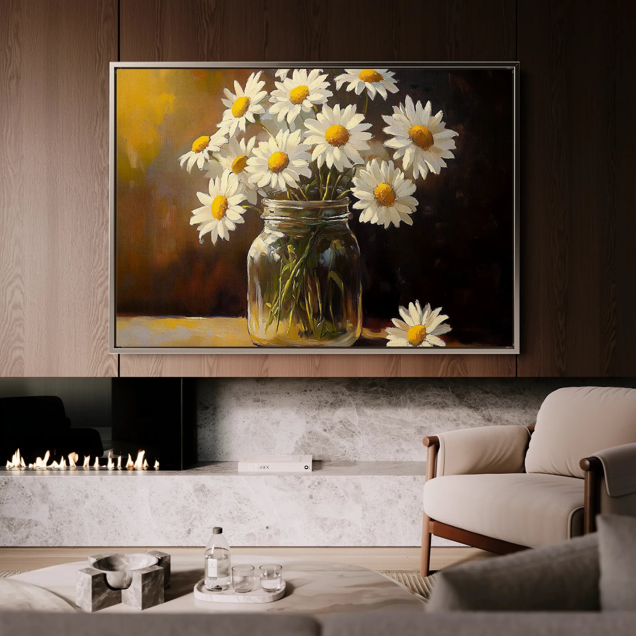 Floral 991 Canvas Art 60 x 40 cm / Black
