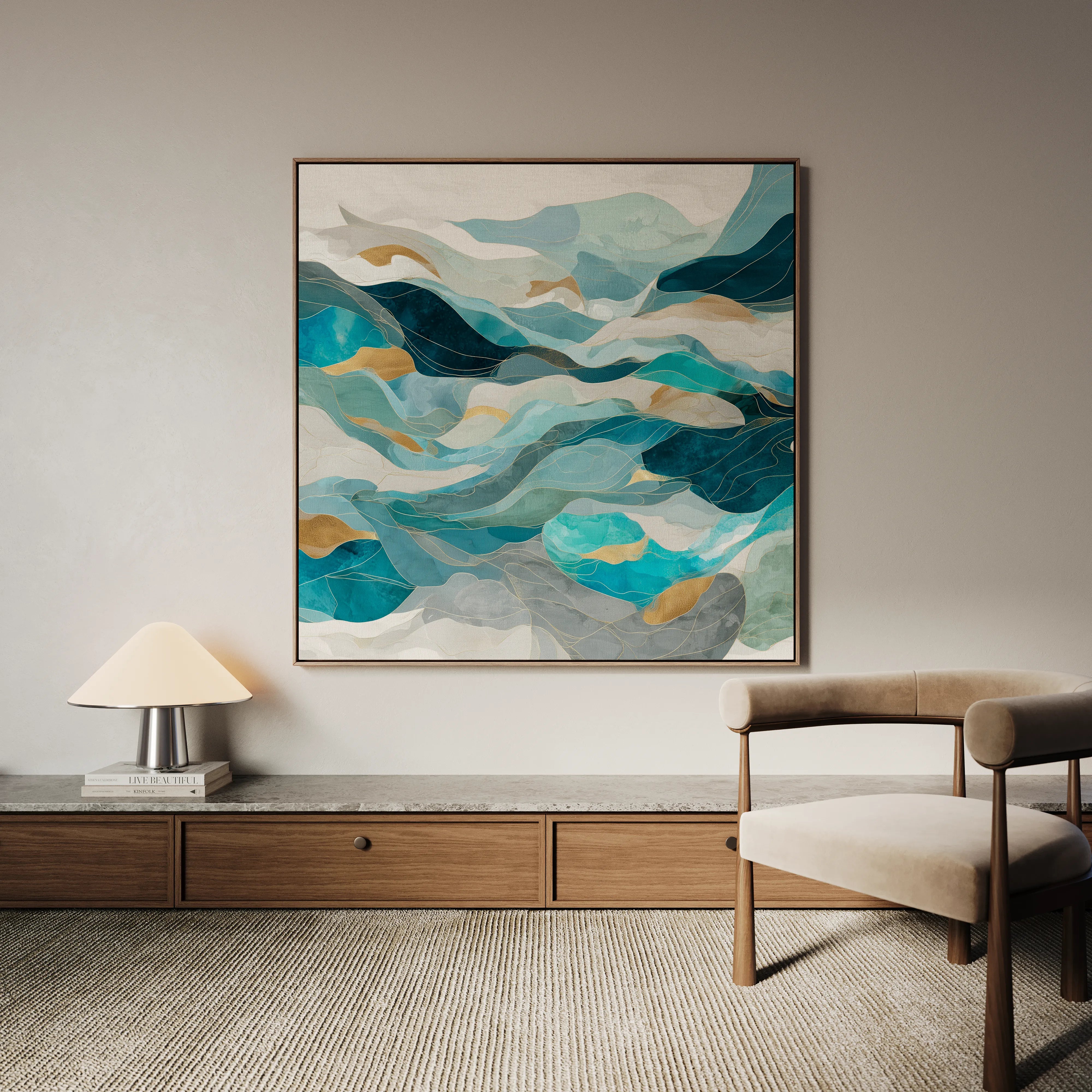 Abstract 992 Canvas Art 60 x 60 cm / Black