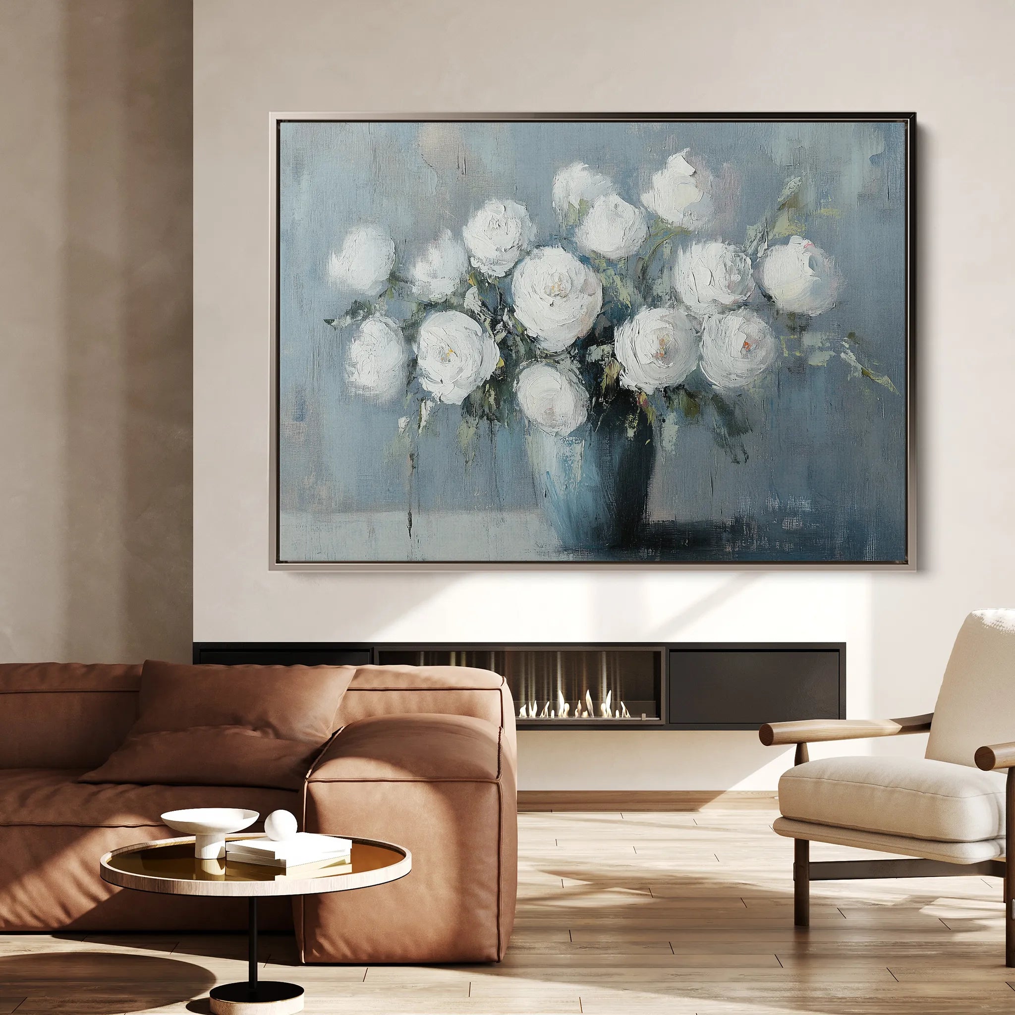 Floral 992 Canvas Art 60 x 40 cm / Black