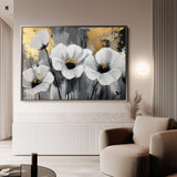 Floral 993 Canvas Art 60 x 40 cm / Black