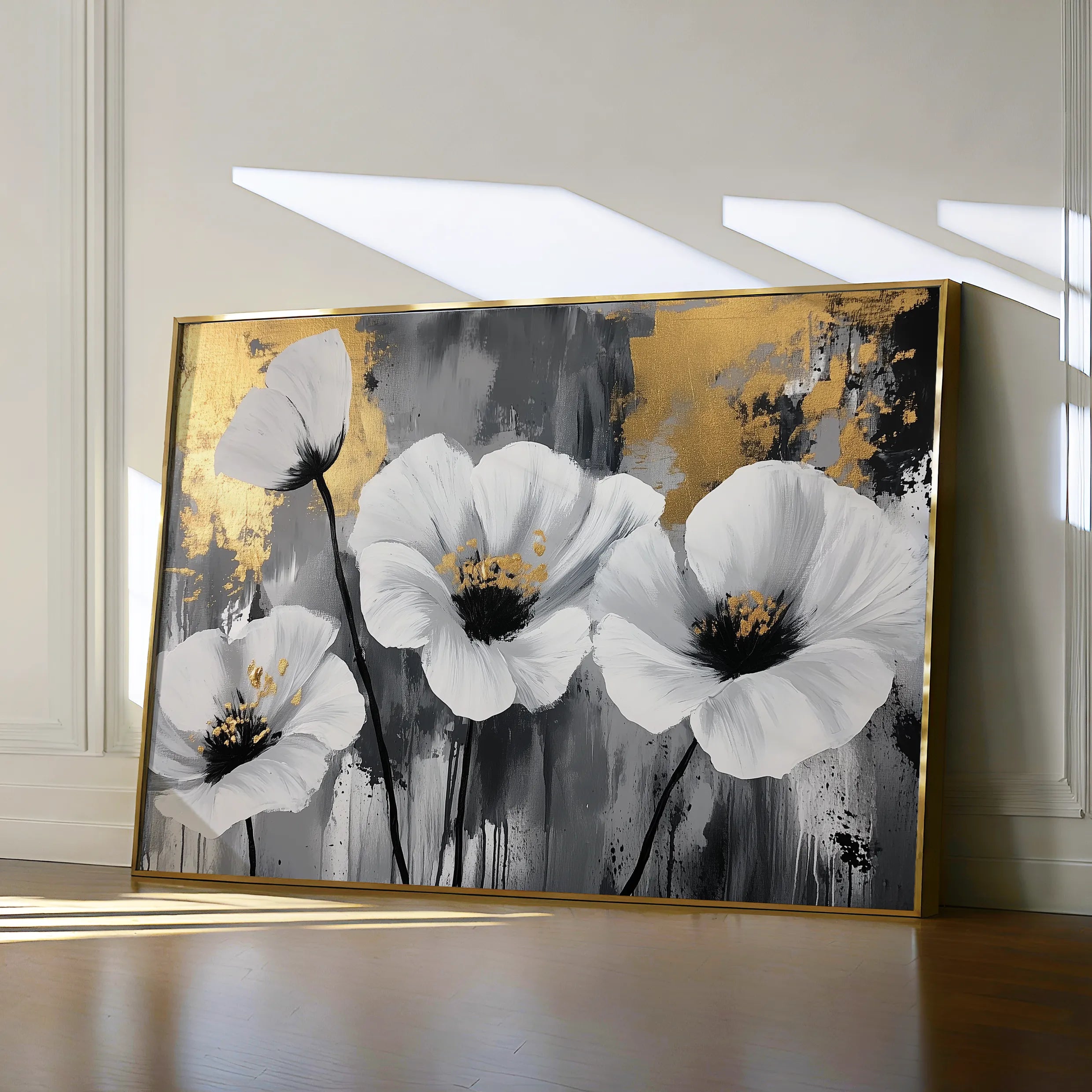 Floral 993 Canvas Art 60 x 40 cm / Black