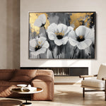 Floral 993 Canvas Art 60 x 40 cm / Black