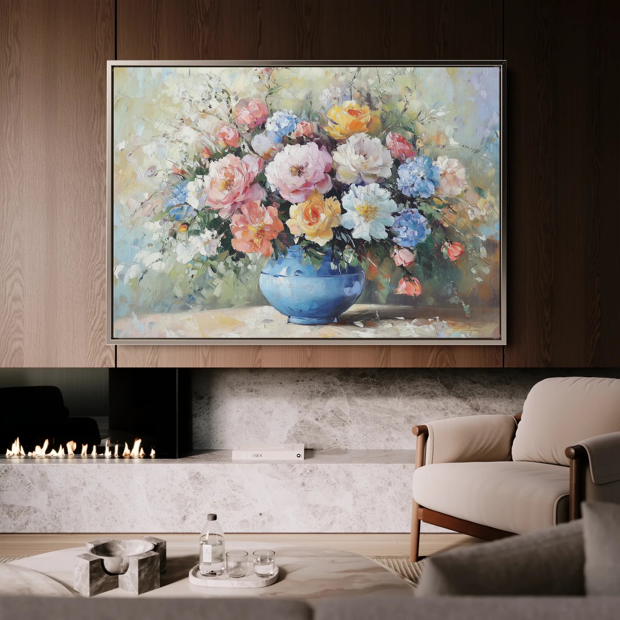 Floral 994 Canvas Art 60 x 40 cm / Black