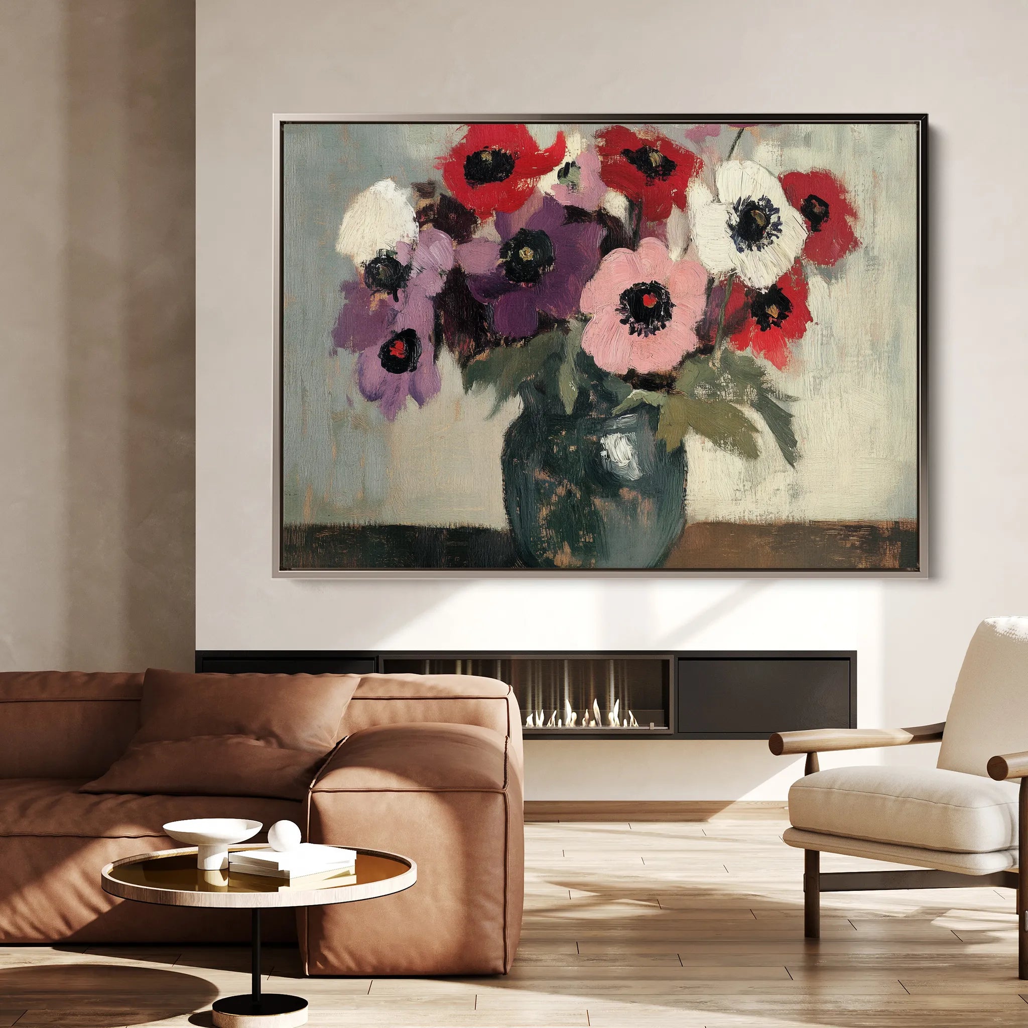 Floral 995 Canvas Art 60 x 40 cm / Black