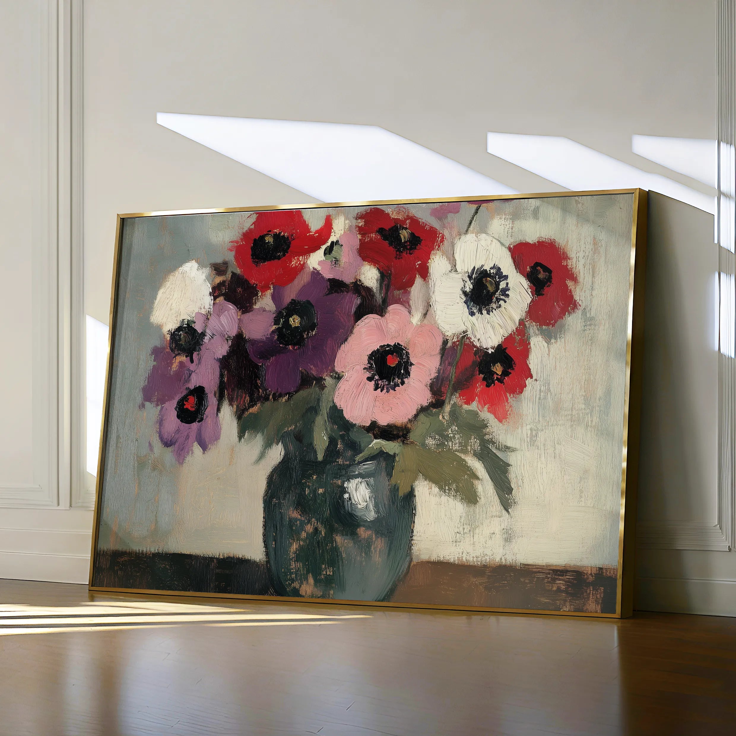 Floral 995 Canvas Art 60 x 40 cm / Black
