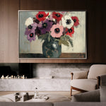 Floral 995 Canvas Art 60 x 40 cm / Black