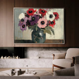 Floral 995 Canvas Art 60 x 40 cm / Black